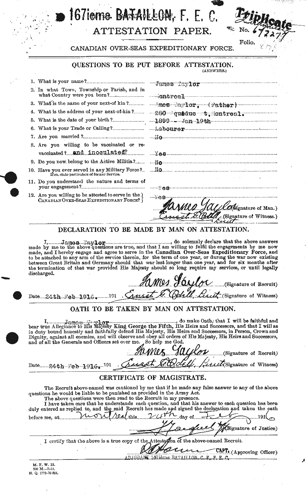 Personnel Records of the First World War - CEF 626689a