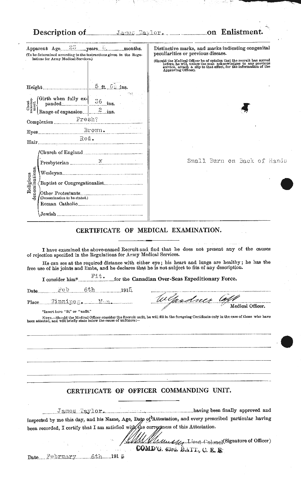 Dossiers du Personnel de la Première Guerre mondiale - CEC 626690b