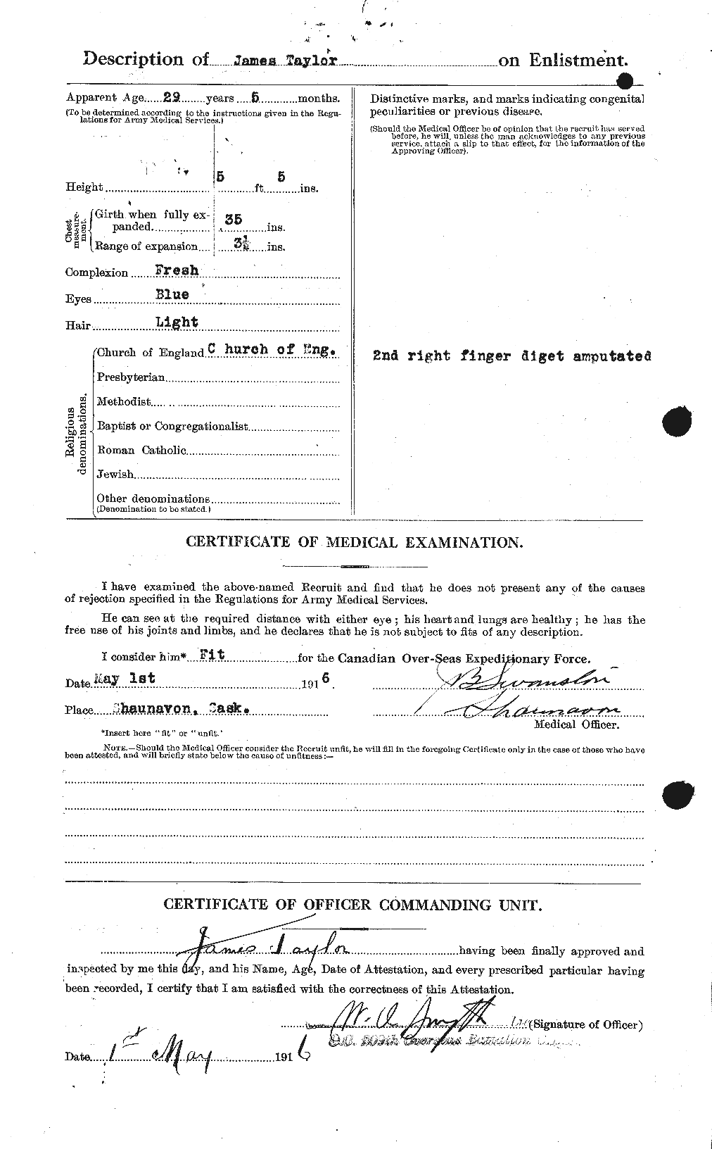 Dossiers du Personnel de la Première Guerre mondiale - CEC 626691b