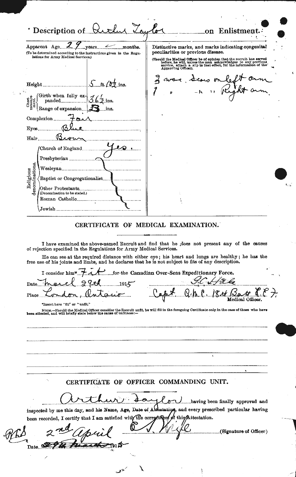 Dossiers du Personnel de la Première Guerre mondiale - CEC 626709b