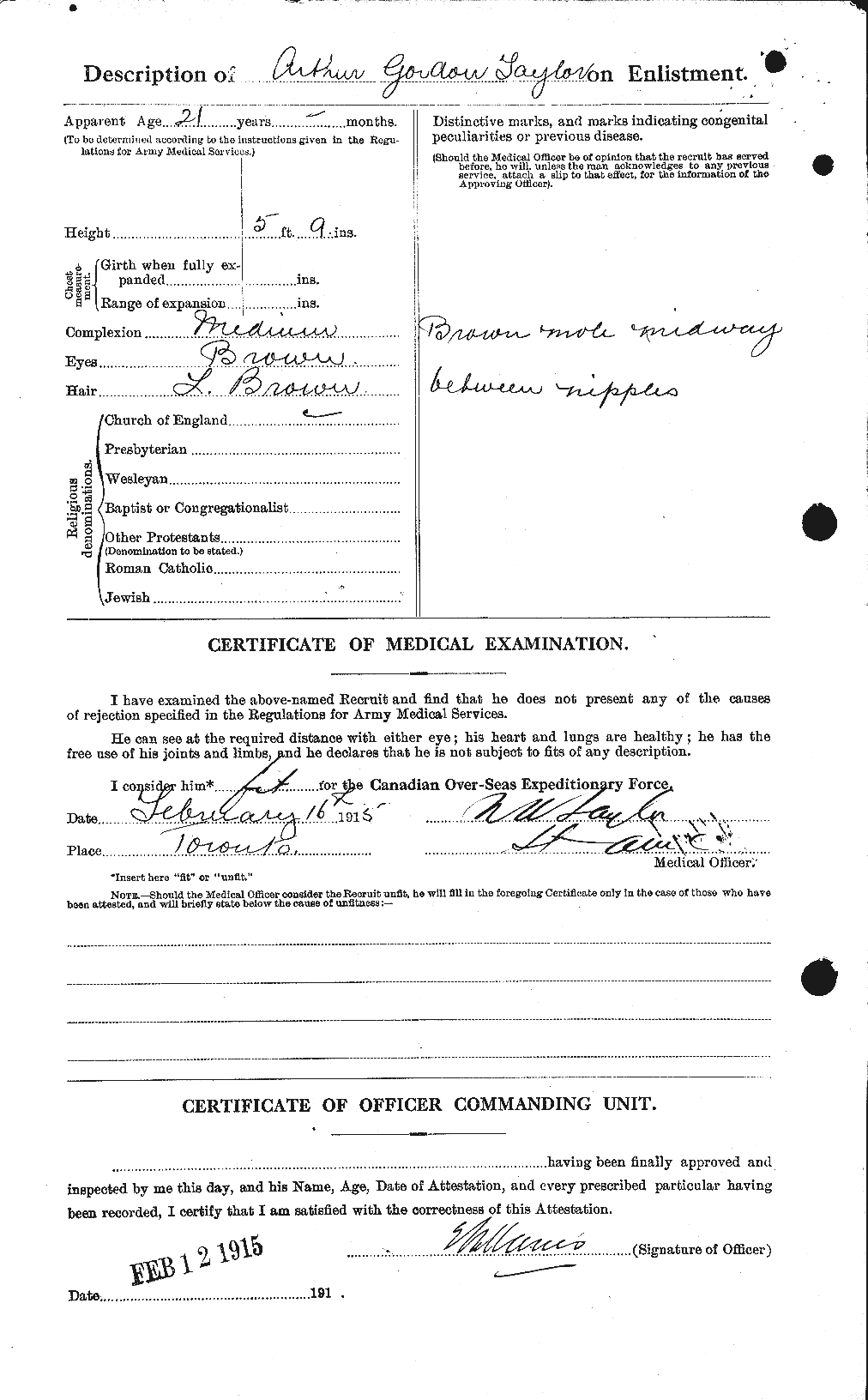 Dossiers du Personnel de la Première Guerre mondiale - CEC 626724b