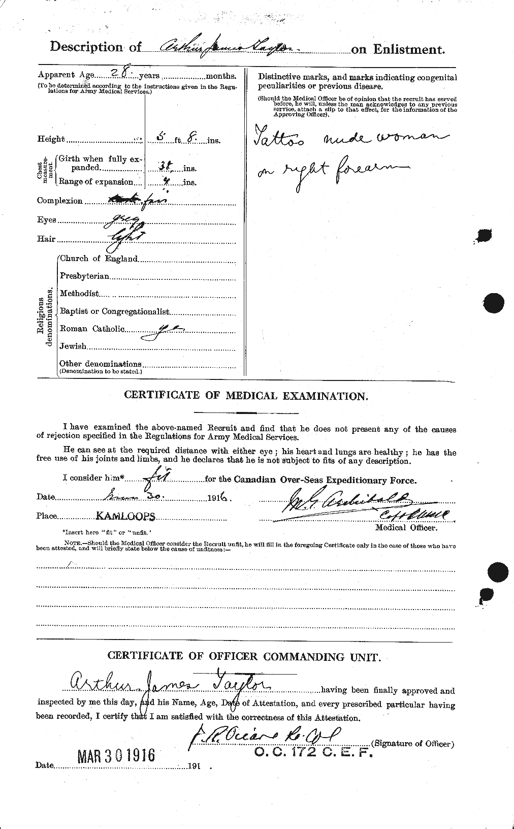 Personnel Records of the First World War - CEF 626732b