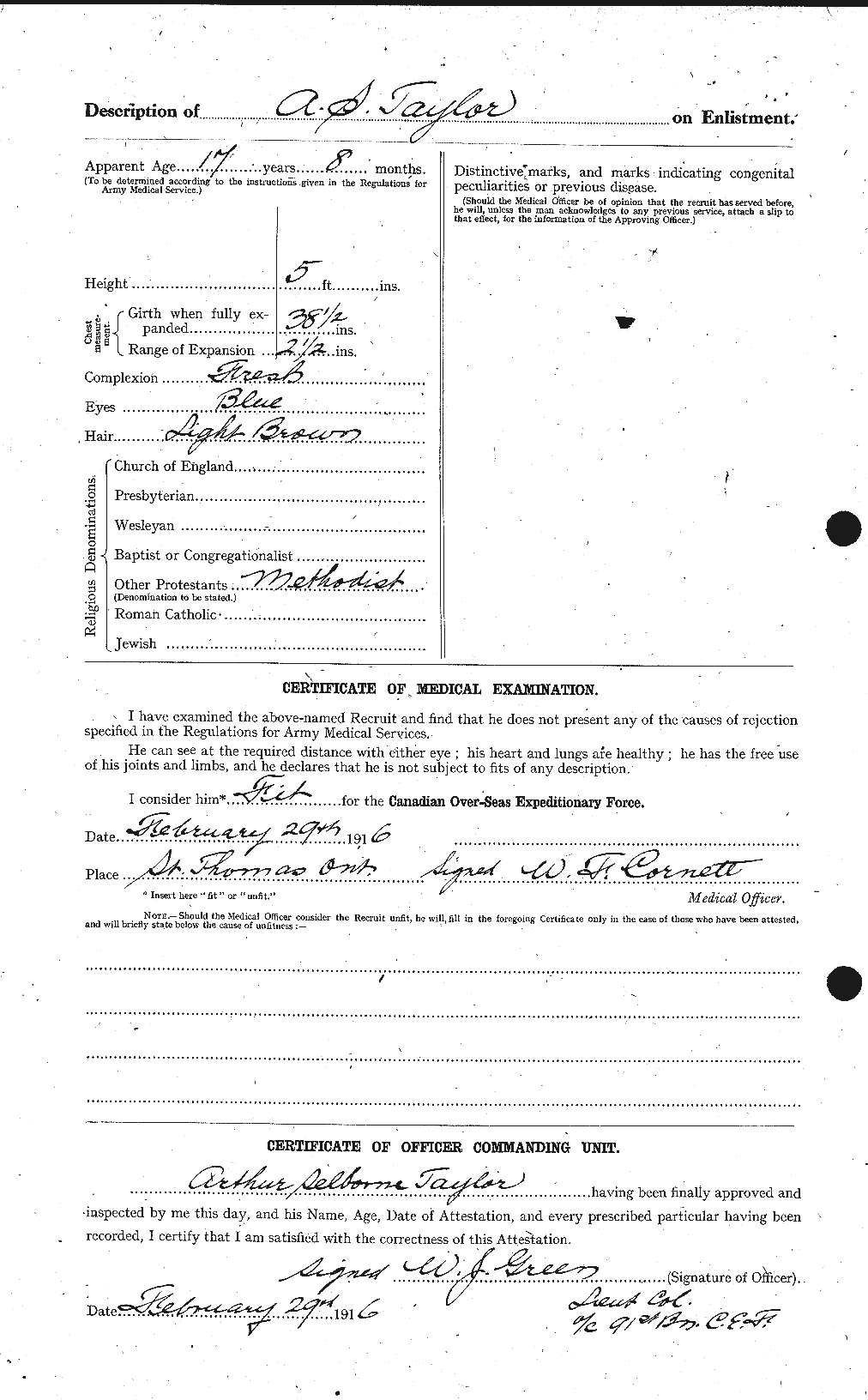 Dossiers du Personnel de la Première Guerre mondiale - CEC 626744b