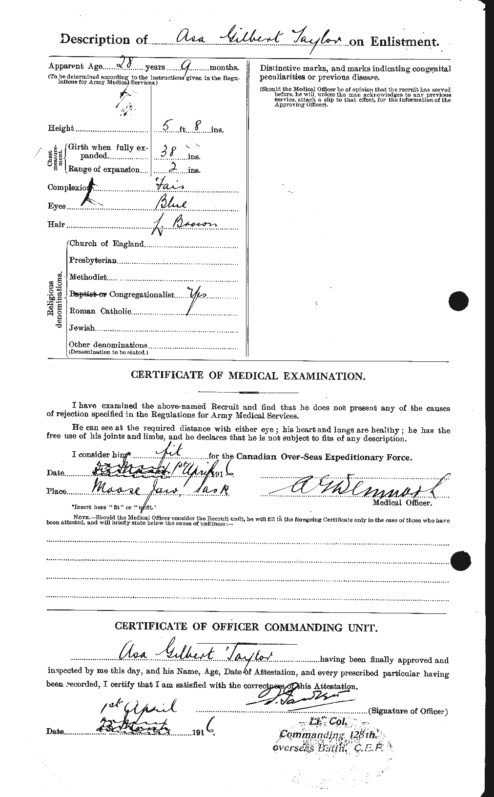 Dossiers du Personnel de la Première Guerre mondiale - CEC 626752b