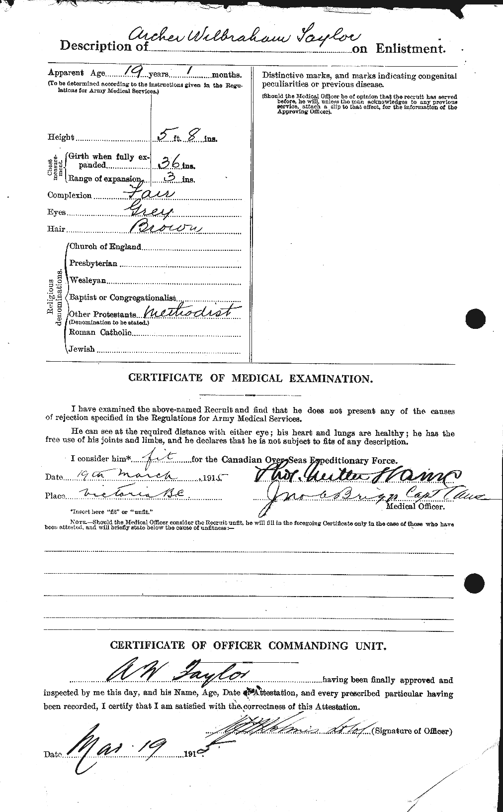 Dossiers du Personnel de la Première Guerre mondiale - CEC 626753b