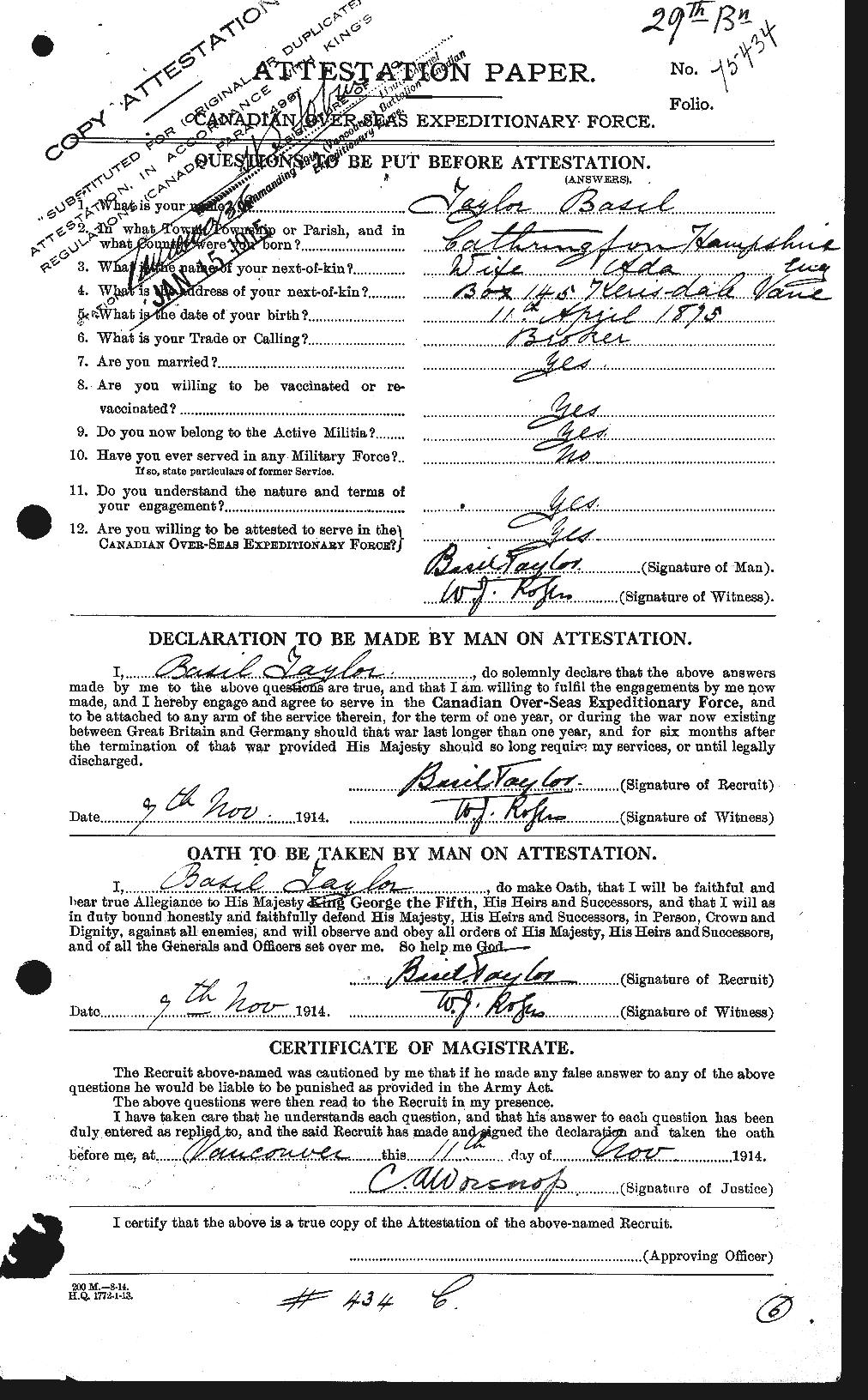 Personnel Records of the First World War - CEF 626757a