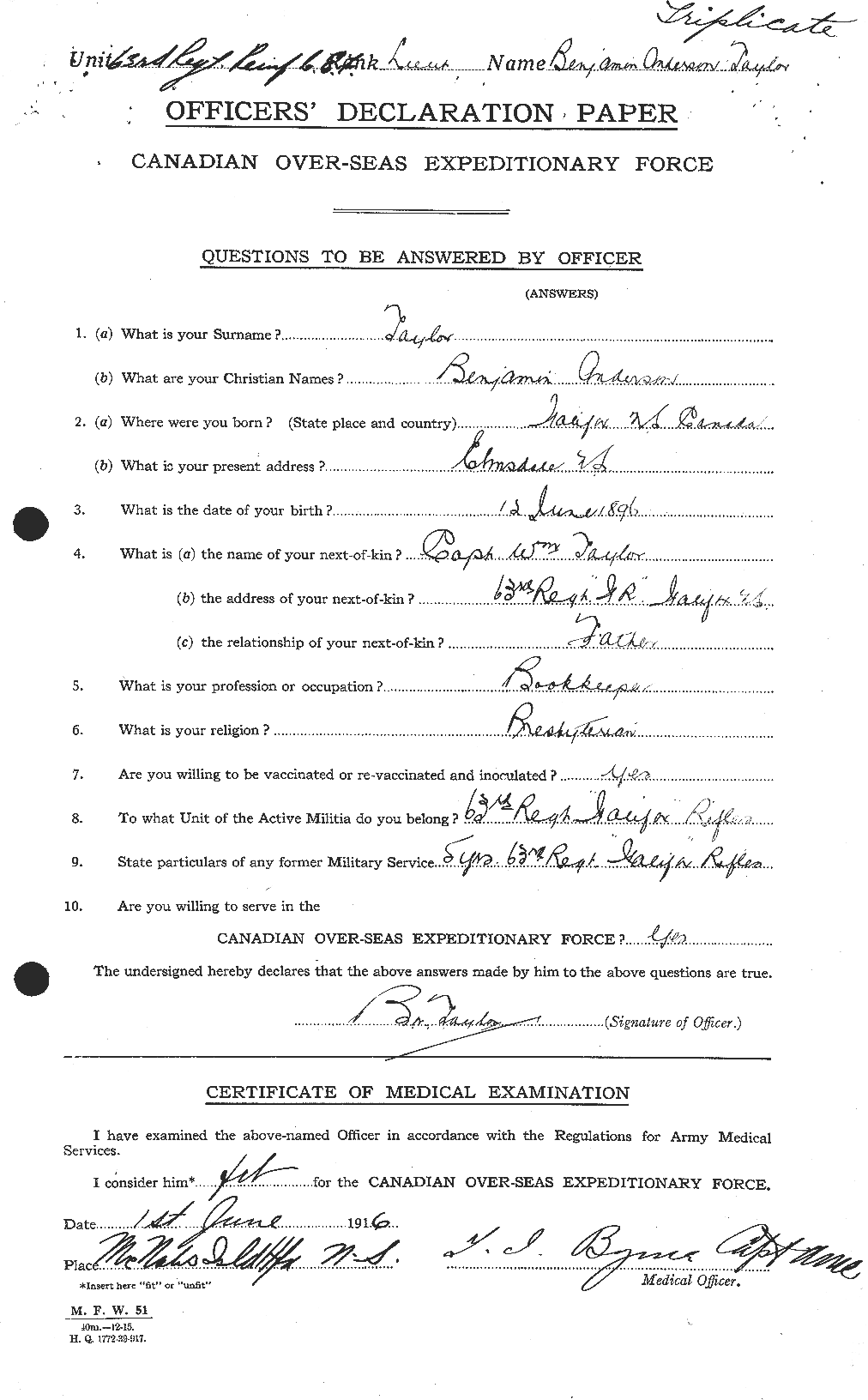 Personnel Records of the First World War - CEF 626762a