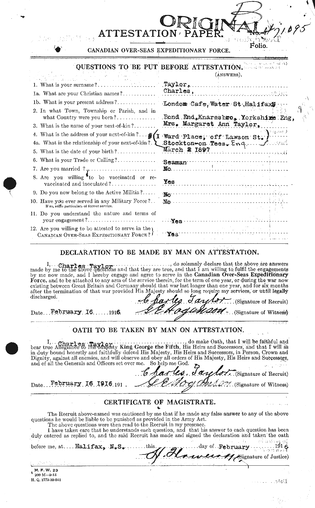 Personnel Records of the First World War - CEF 626800a