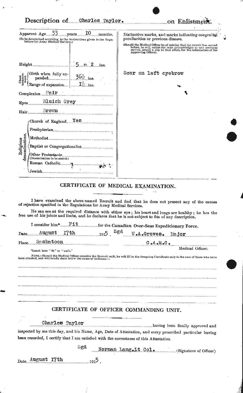 Personnel Records of the First World War - CEF 626808b