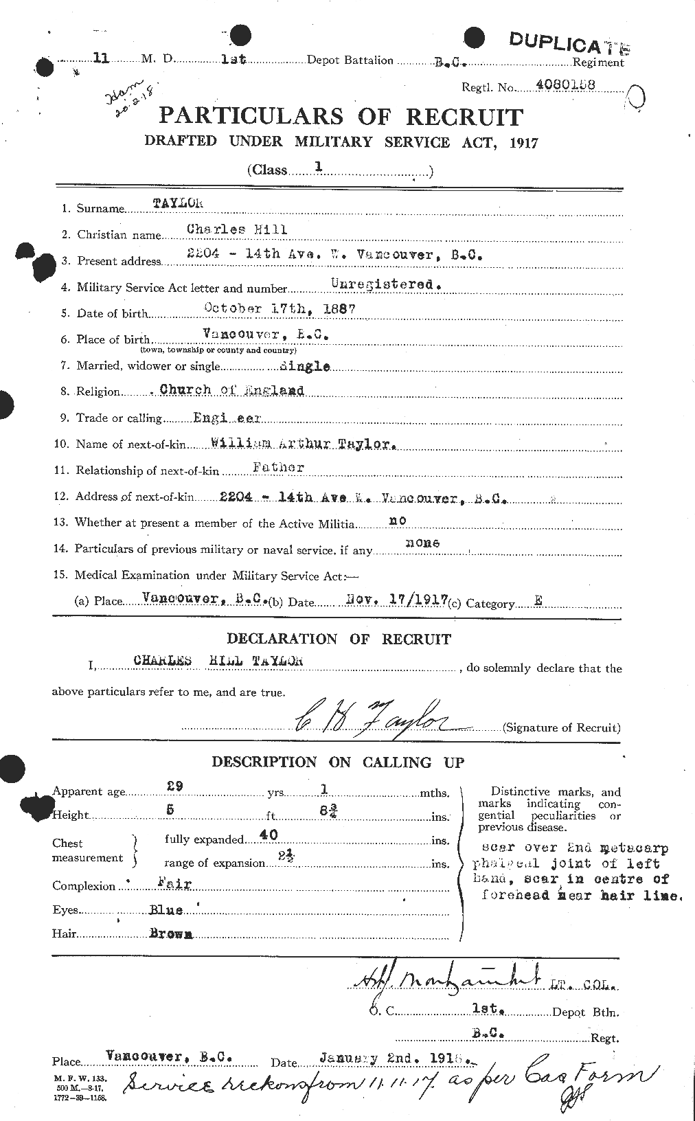 Personnel Records of the First World War - CEF 626857a