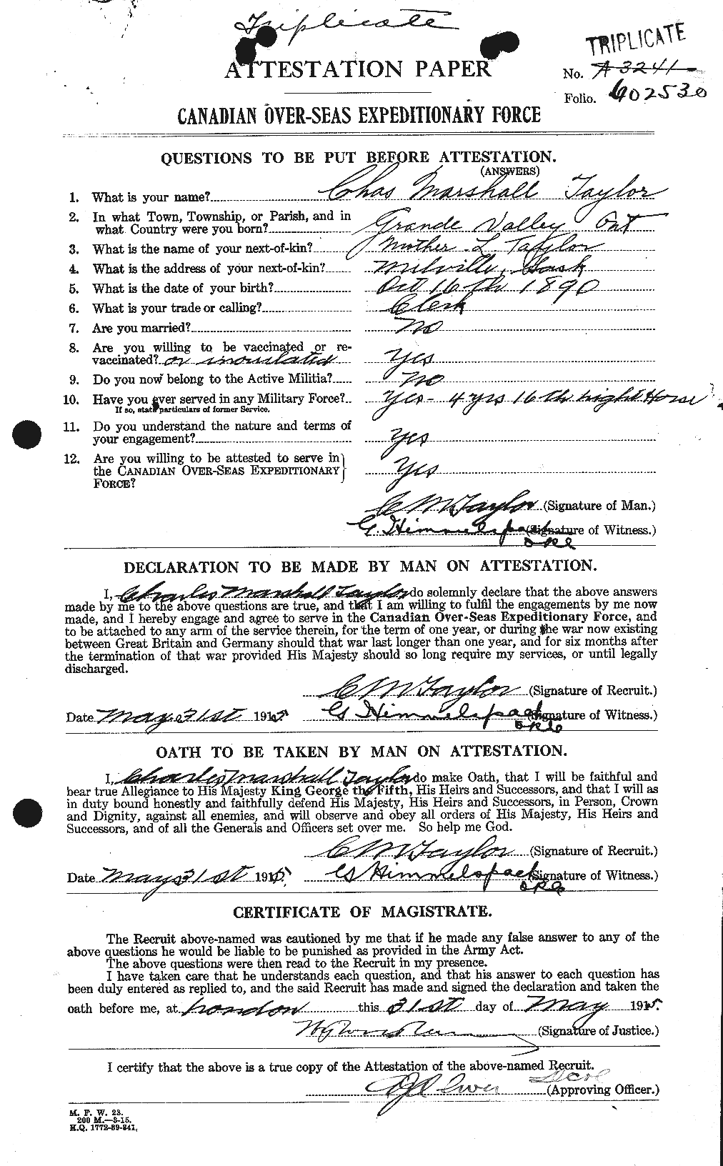 Personnel Records of the First World War - CEF 626868a