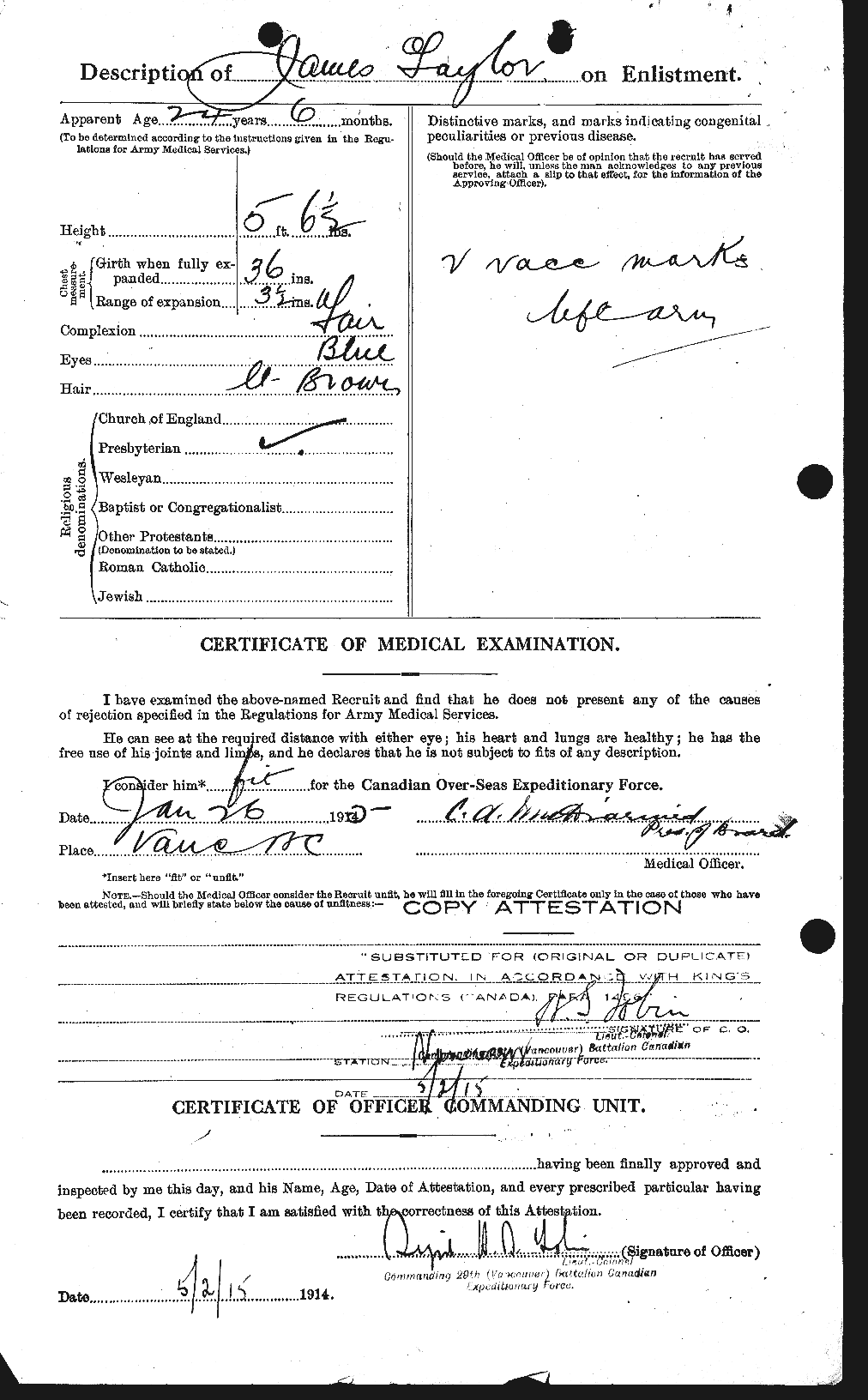 Personnel Records of the First World War - CEF 626892b