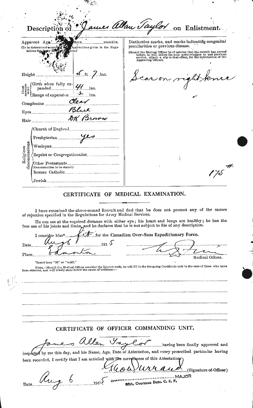 Dossiers du Personnel de la Première Guerre mondiale - CEC 626903b