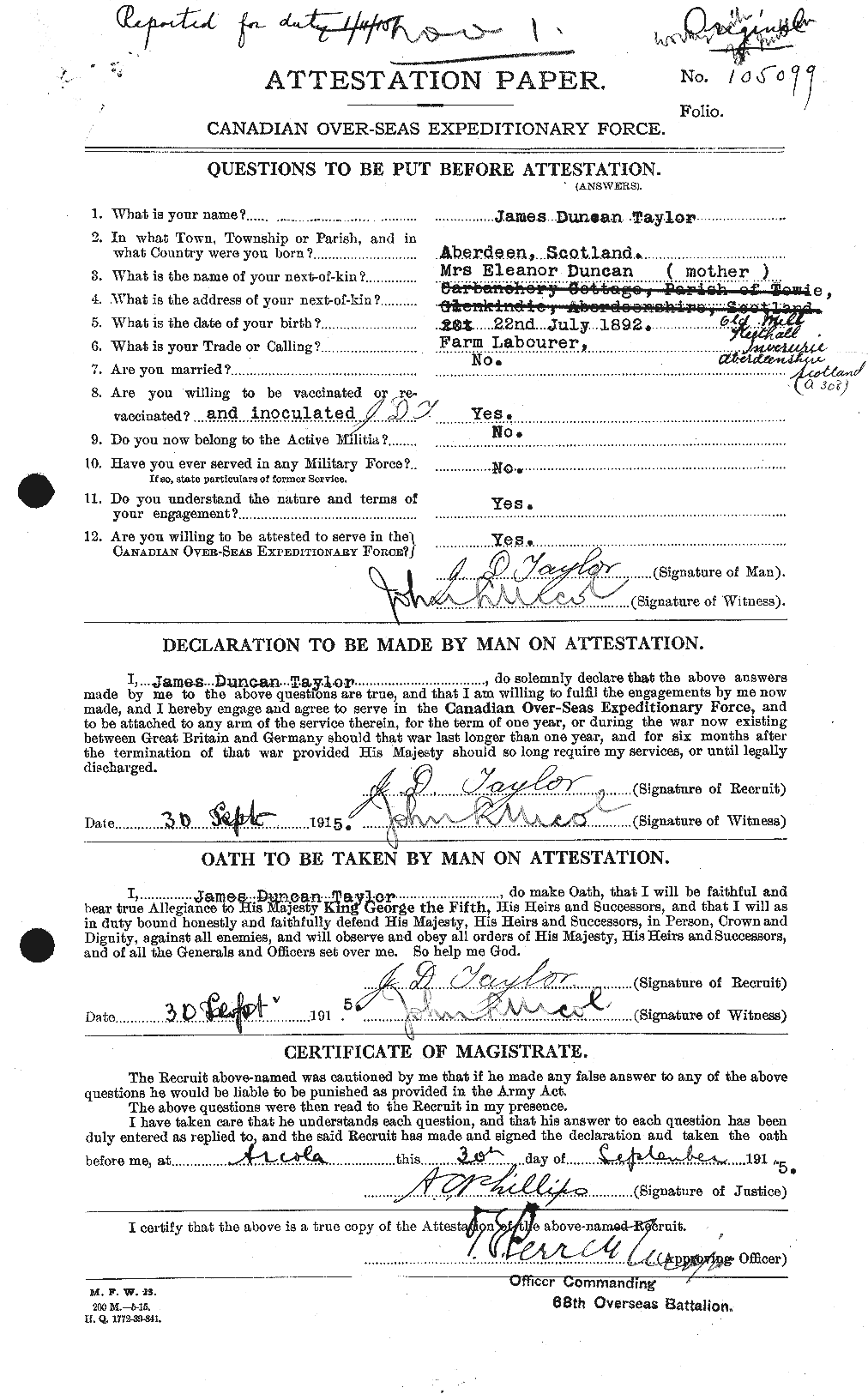 Personnel Records of the First World War - CEF 626913a