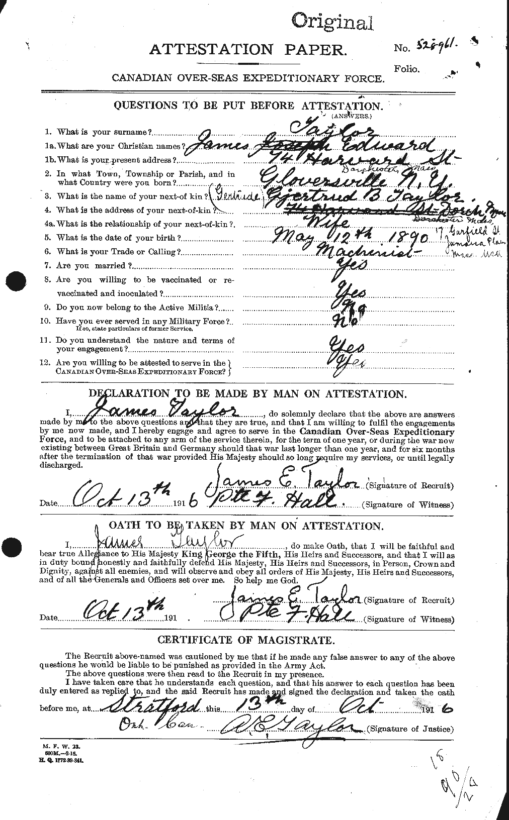 Personnel Records of the First World War - CEF 626914a