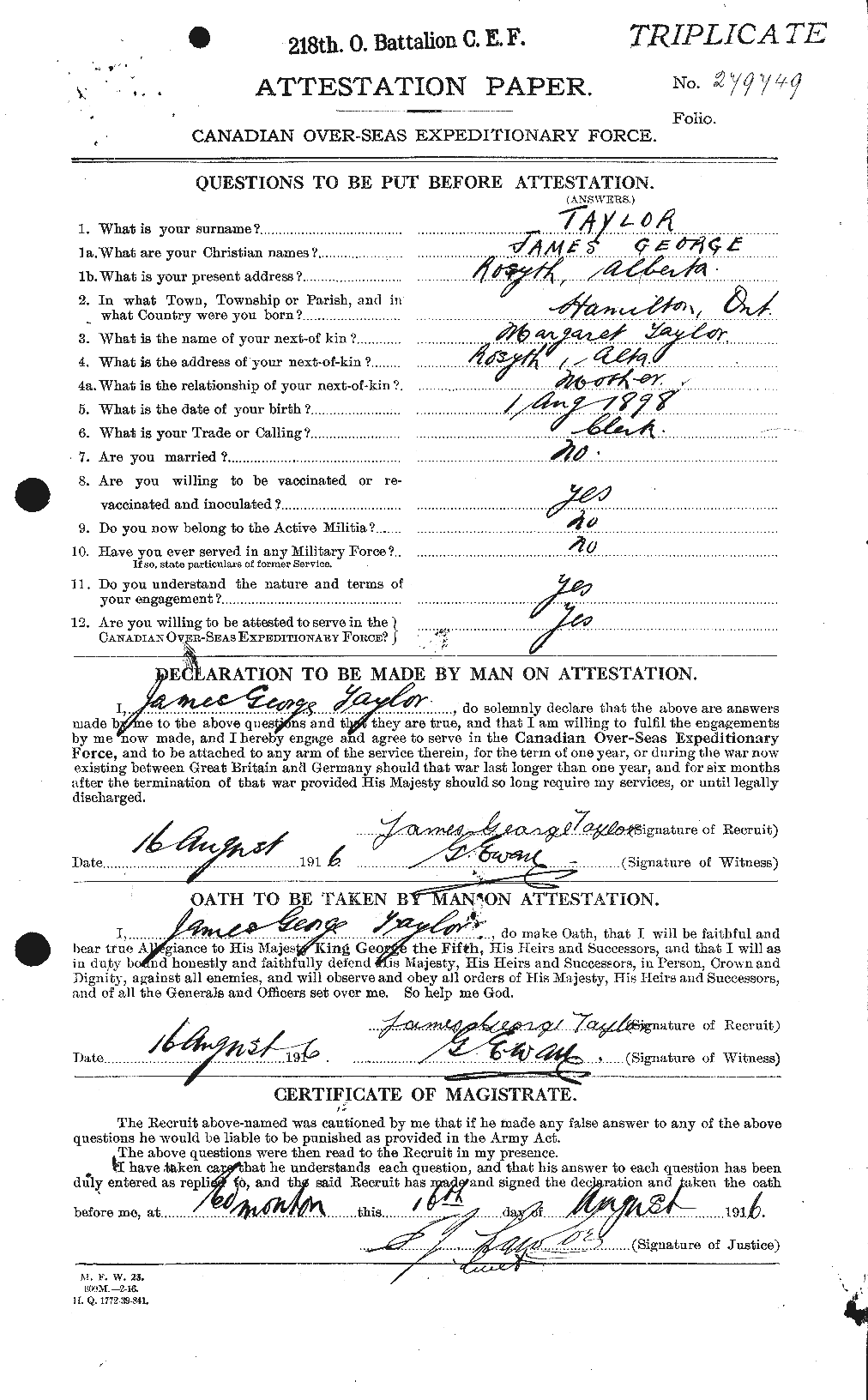 Personnel Records of the First World War - CEF 626920a