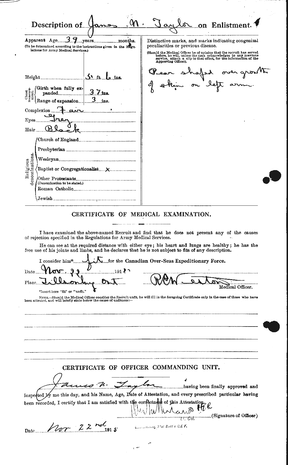 Dossiers du Personnel de la Première Guerre mondiale - CEC 626944b