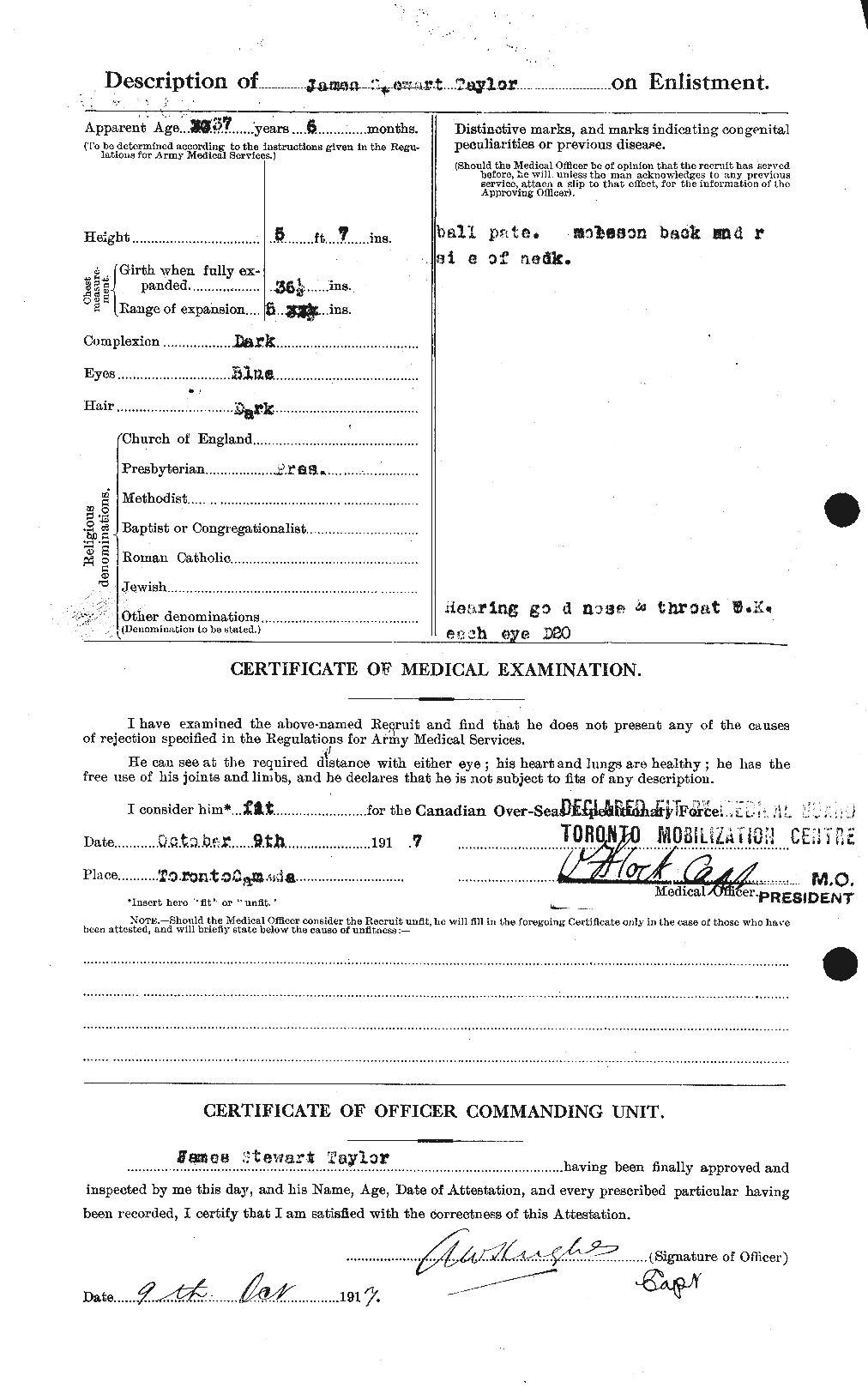 Dossiers du Personnel de la Première Guerre mondiale - CEC 626956b