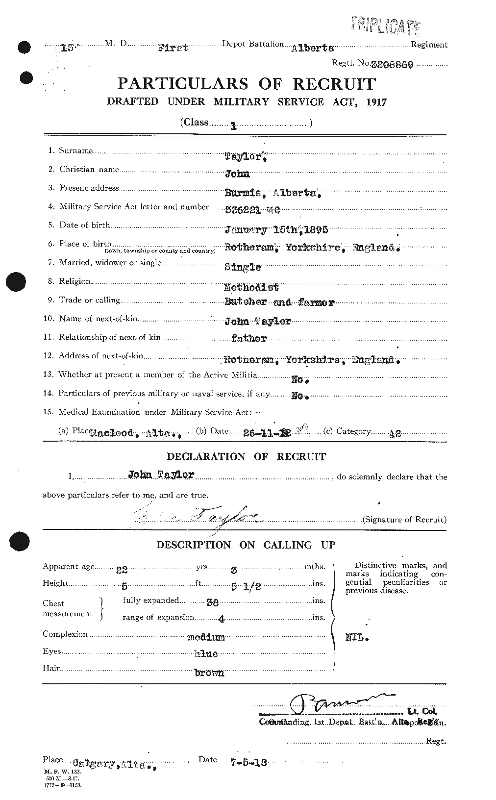 Personnel Records of the First World War - CEF 626983a