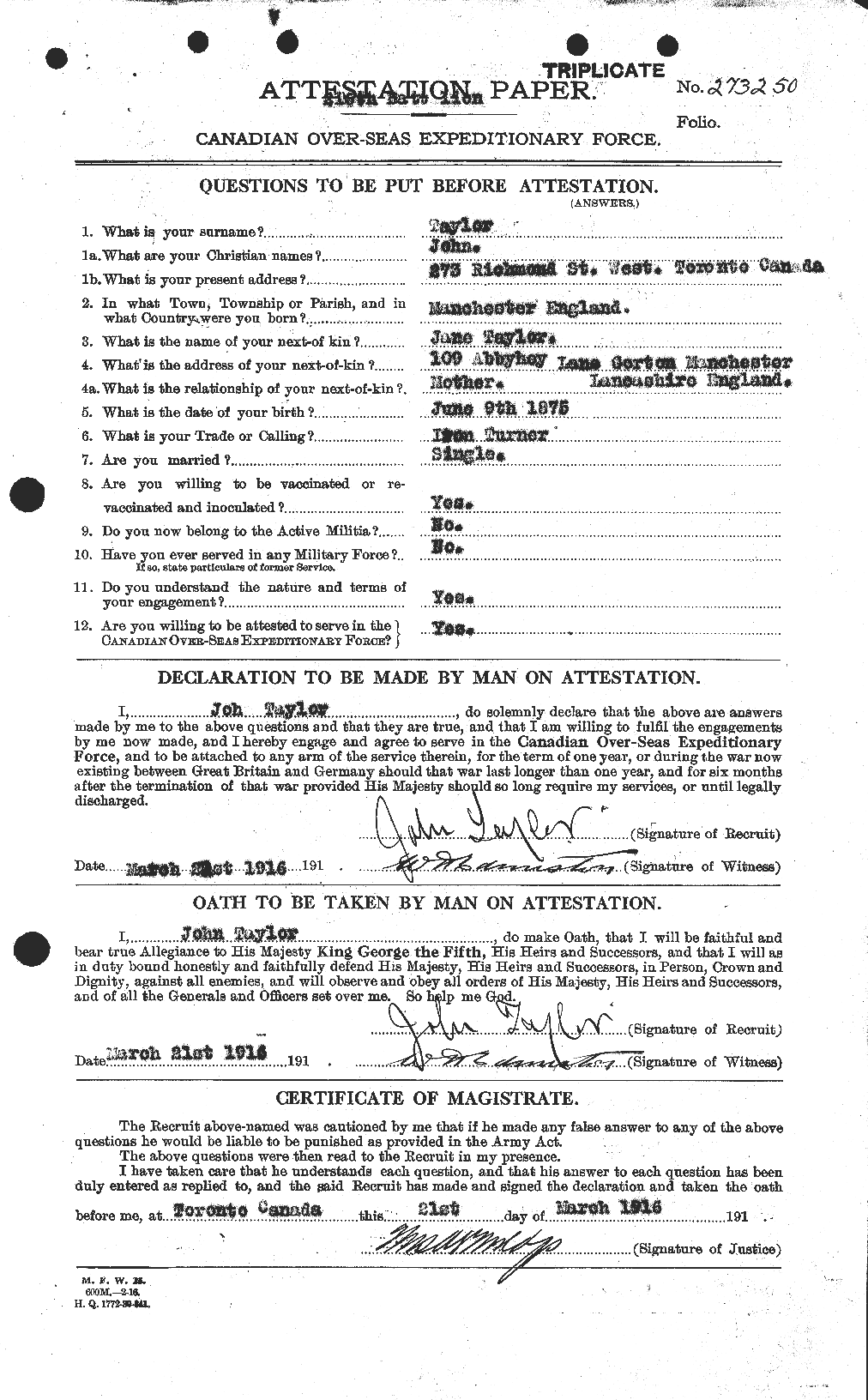 Personnel Records of the First World War - CEF 626987a
