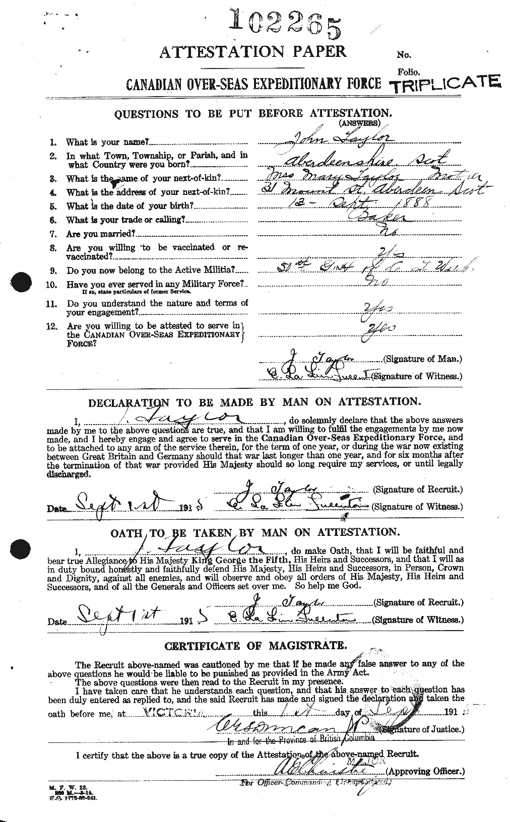 Personnel Records of the First World War - CEF 627013a