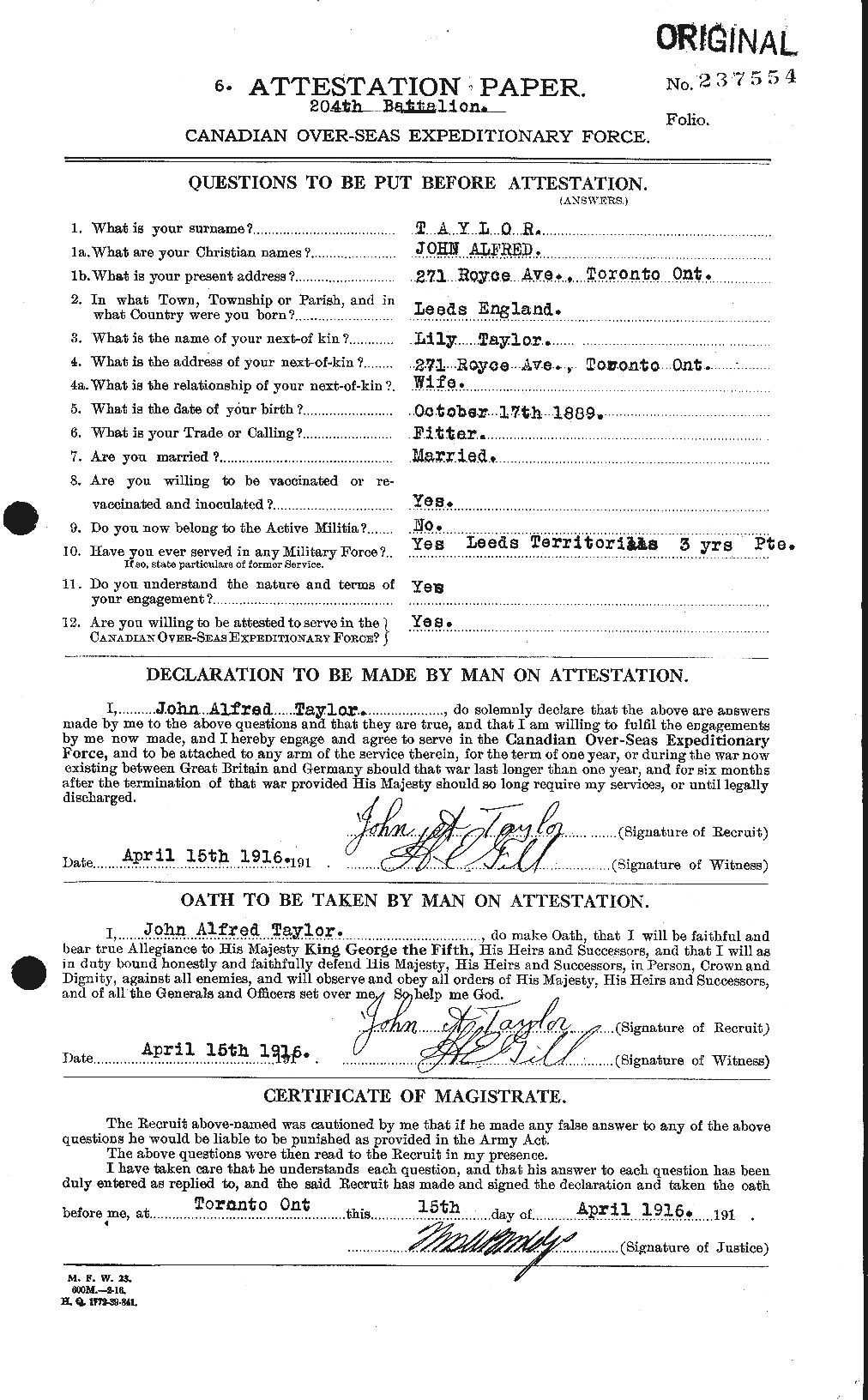Personnel Records of the First World War - CEF 627044a