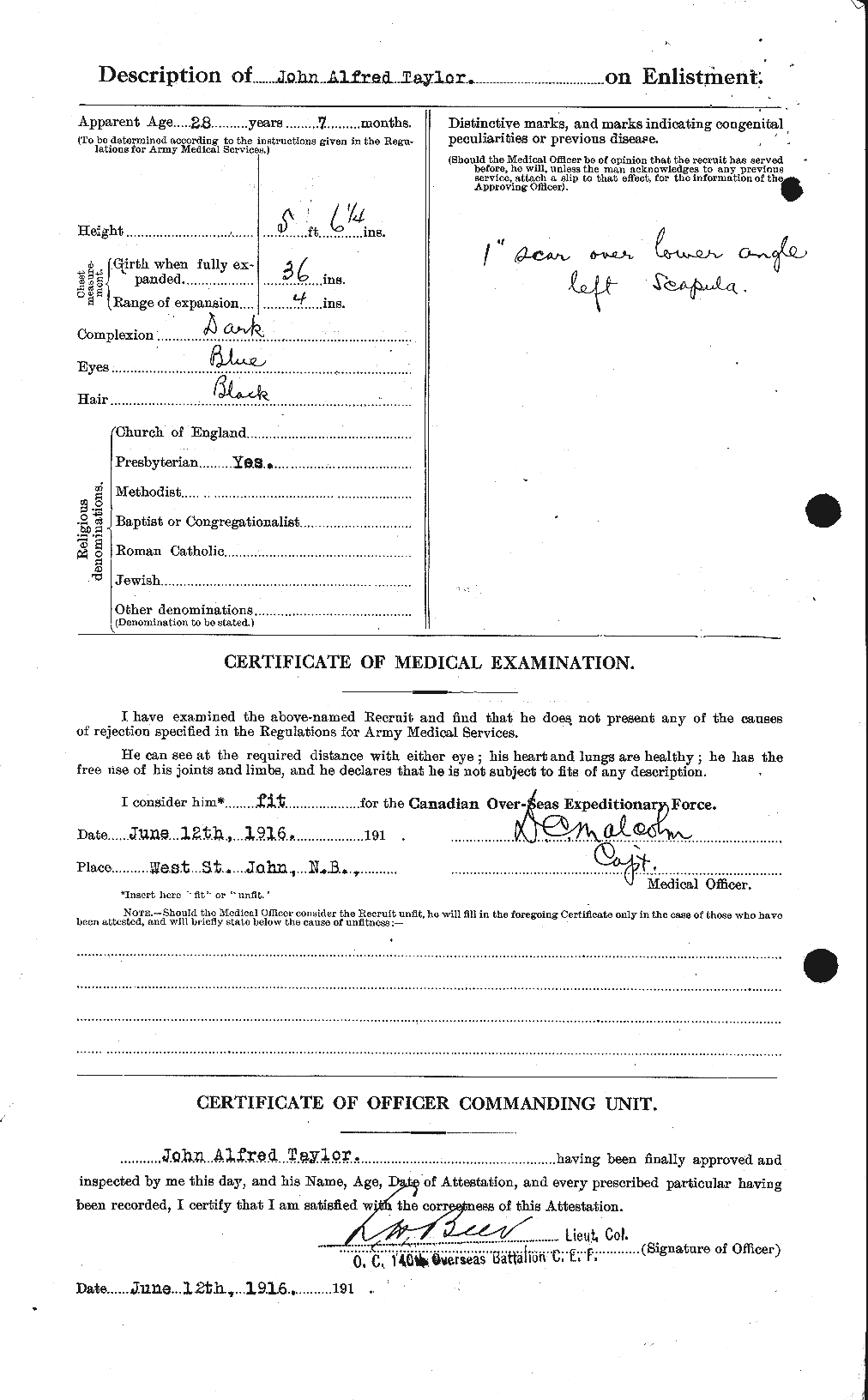Dossiers du Personnel de la Première Guerre mondiale - CEC 627045b