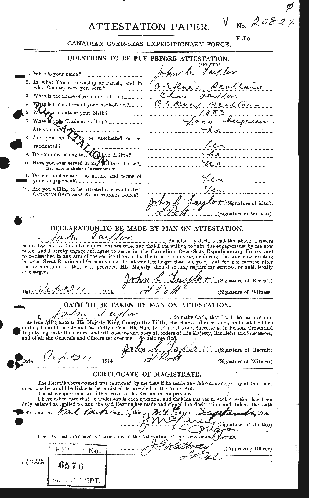 Personnel Records of the First World War - CEF 627053a
