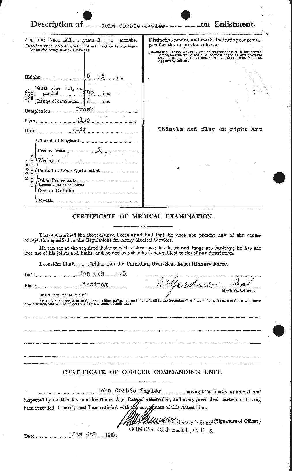 Dossiers du Personnel de la Première Guerre mondiale - CEC 627059b