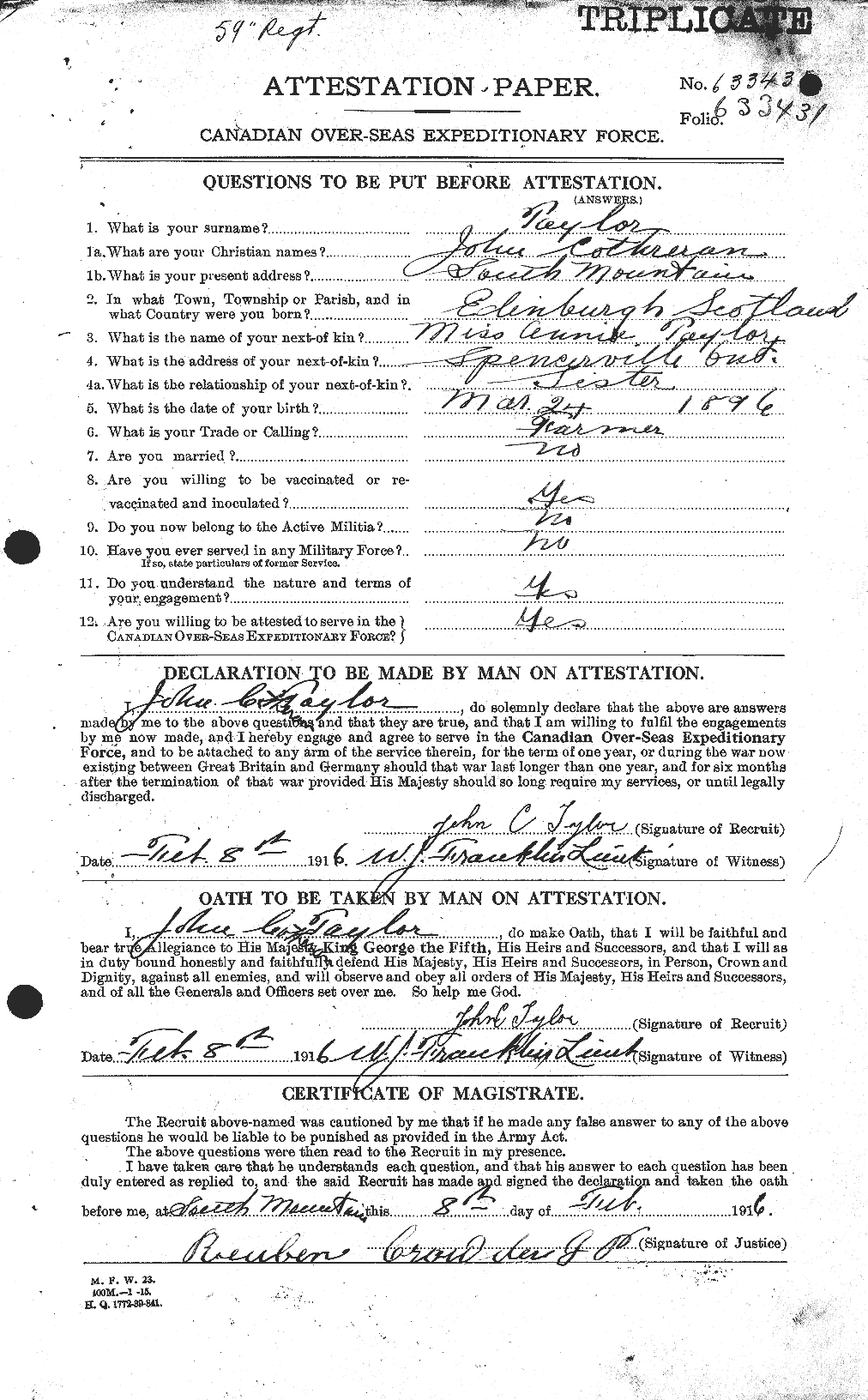 Personnel Records of the First World War - CEF 627060a