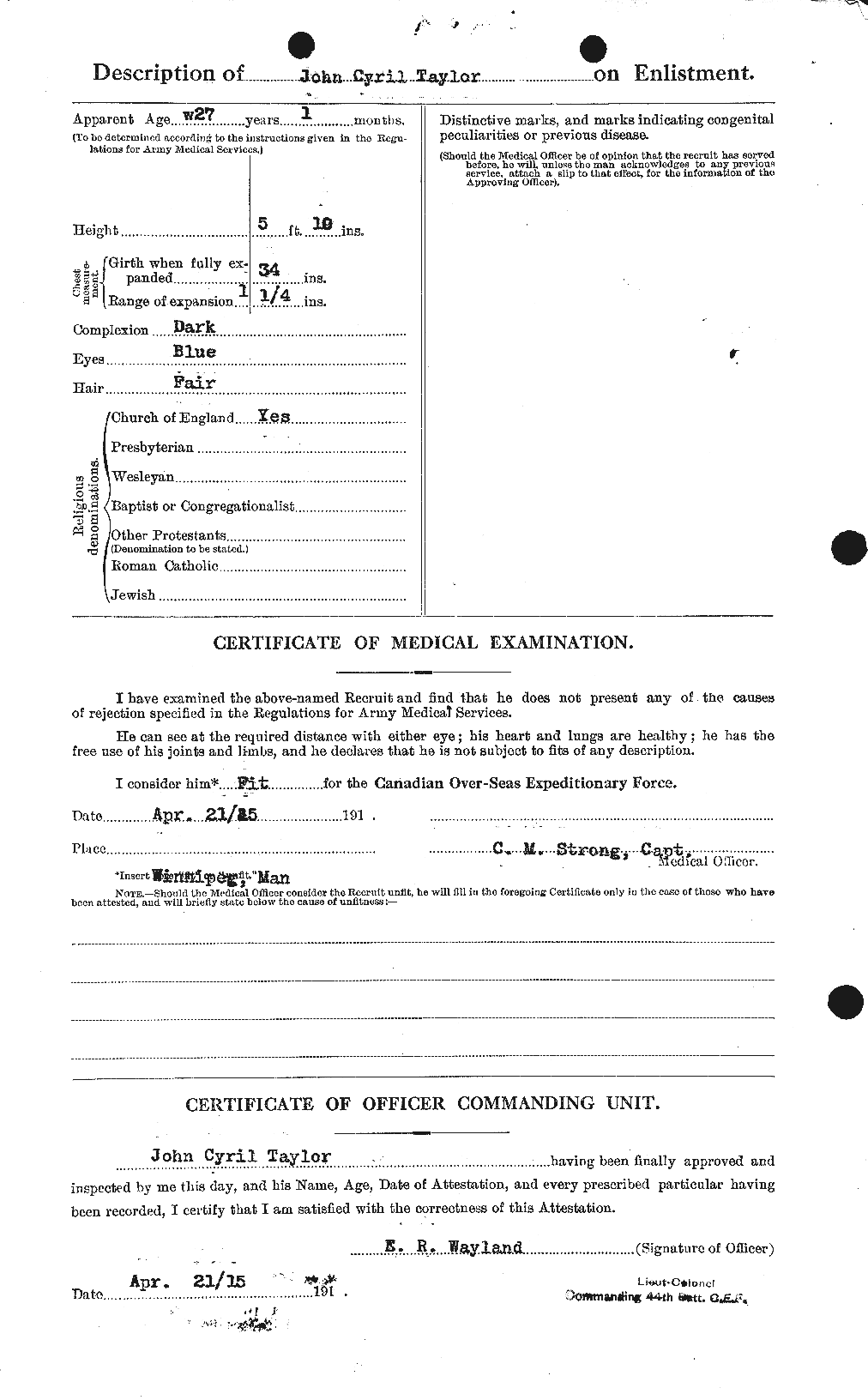 Personnel Records of the First World War - CEF 627064b