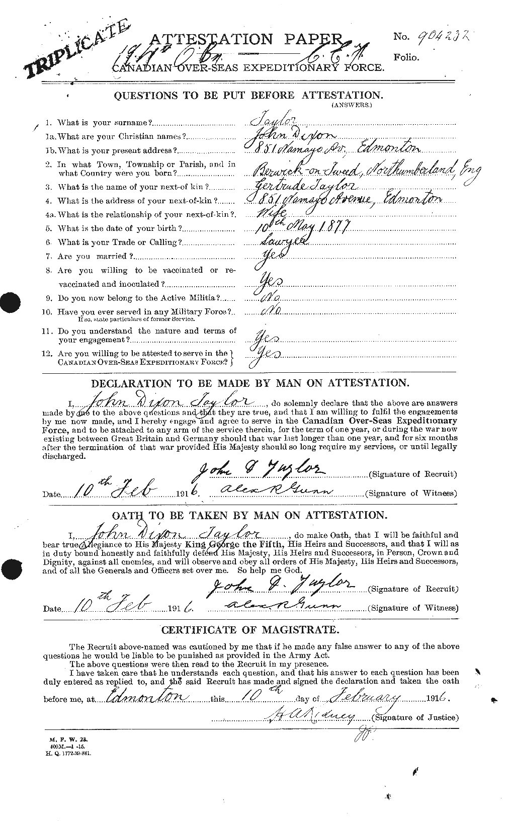 Personnel Records of the First World War - CEF 627067a