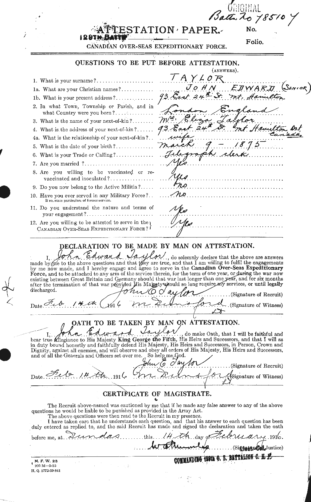 Personnel Records of the First World War - CEF 627073a