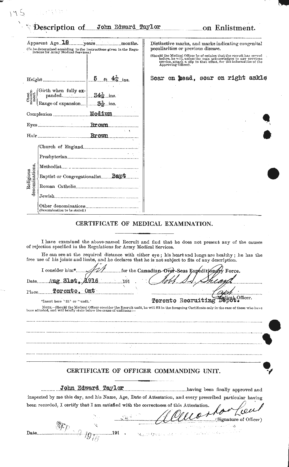 Dossiers du Personnel de la Première Guerre mondiale - CEC 627076b