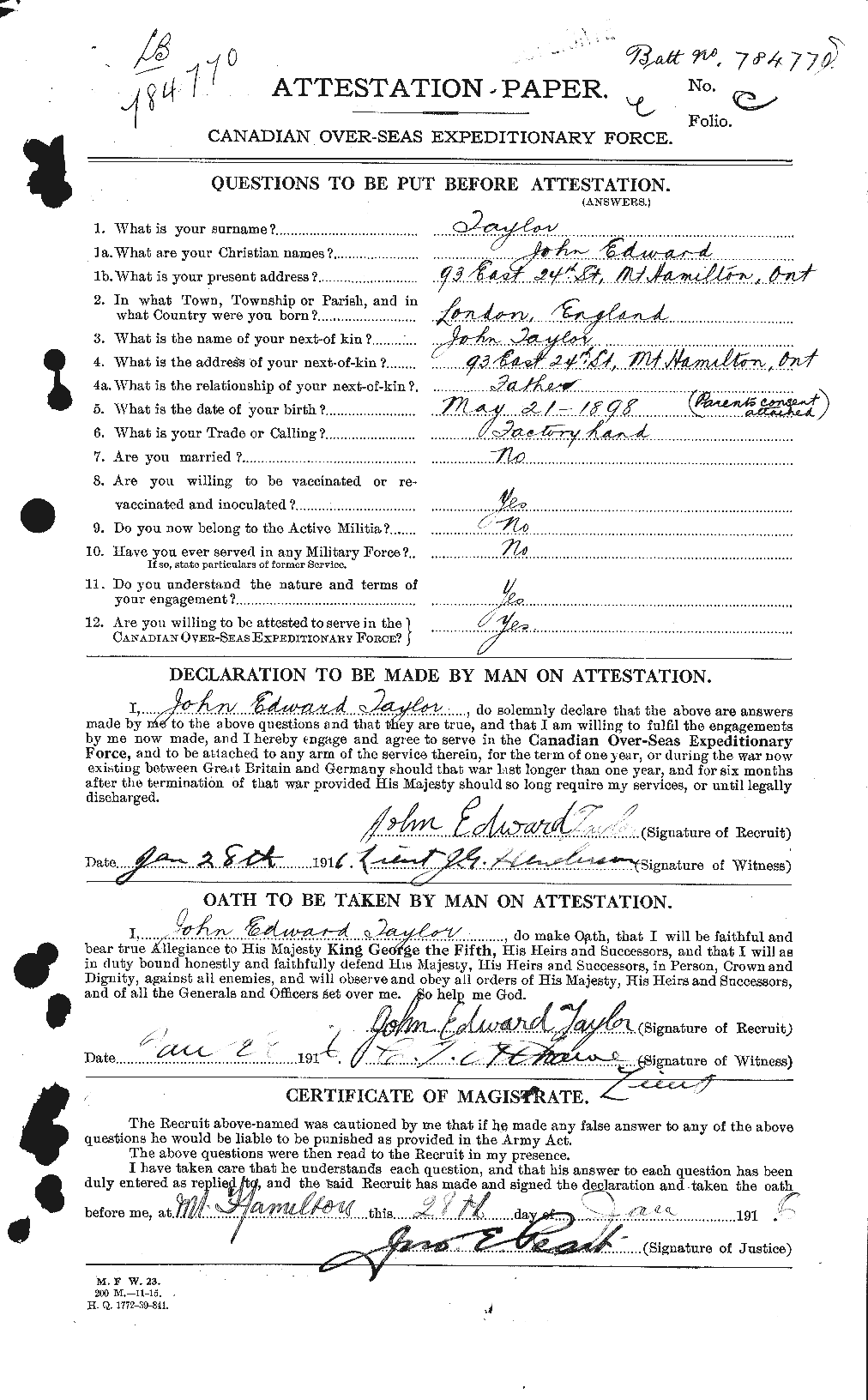 Personnel Records of the First World War - CEF 627077a