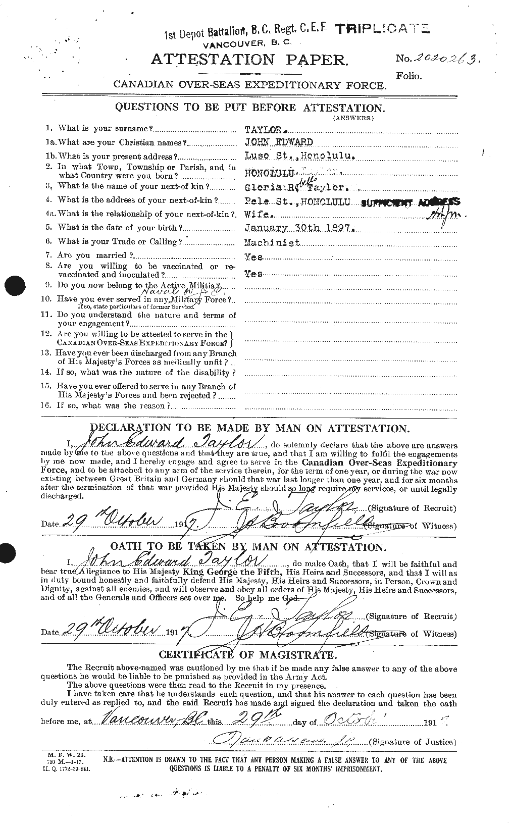 Personnel Records of the First World War - CEF 627081a
