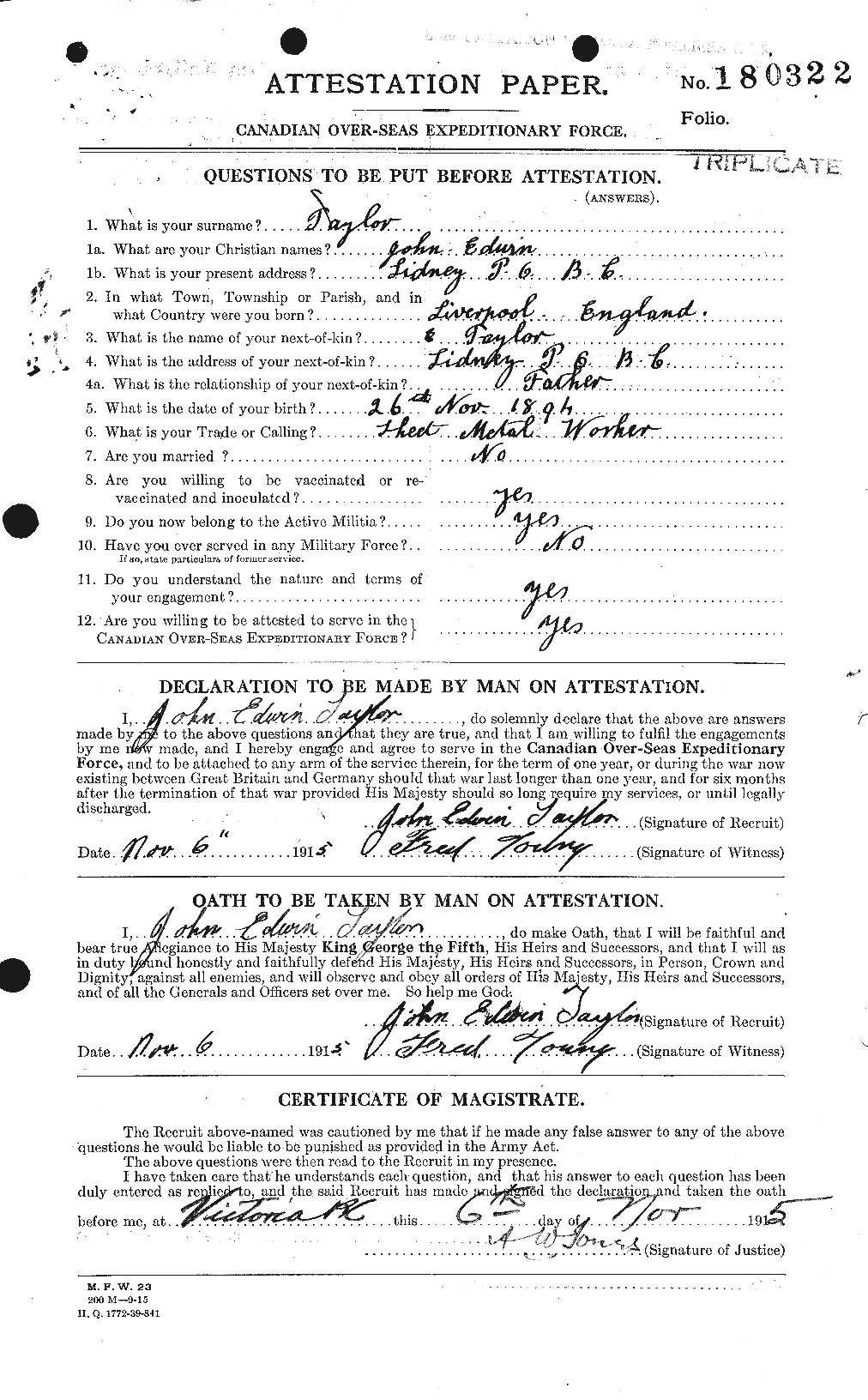 Personnel Records of the First World War - CEF 627082a