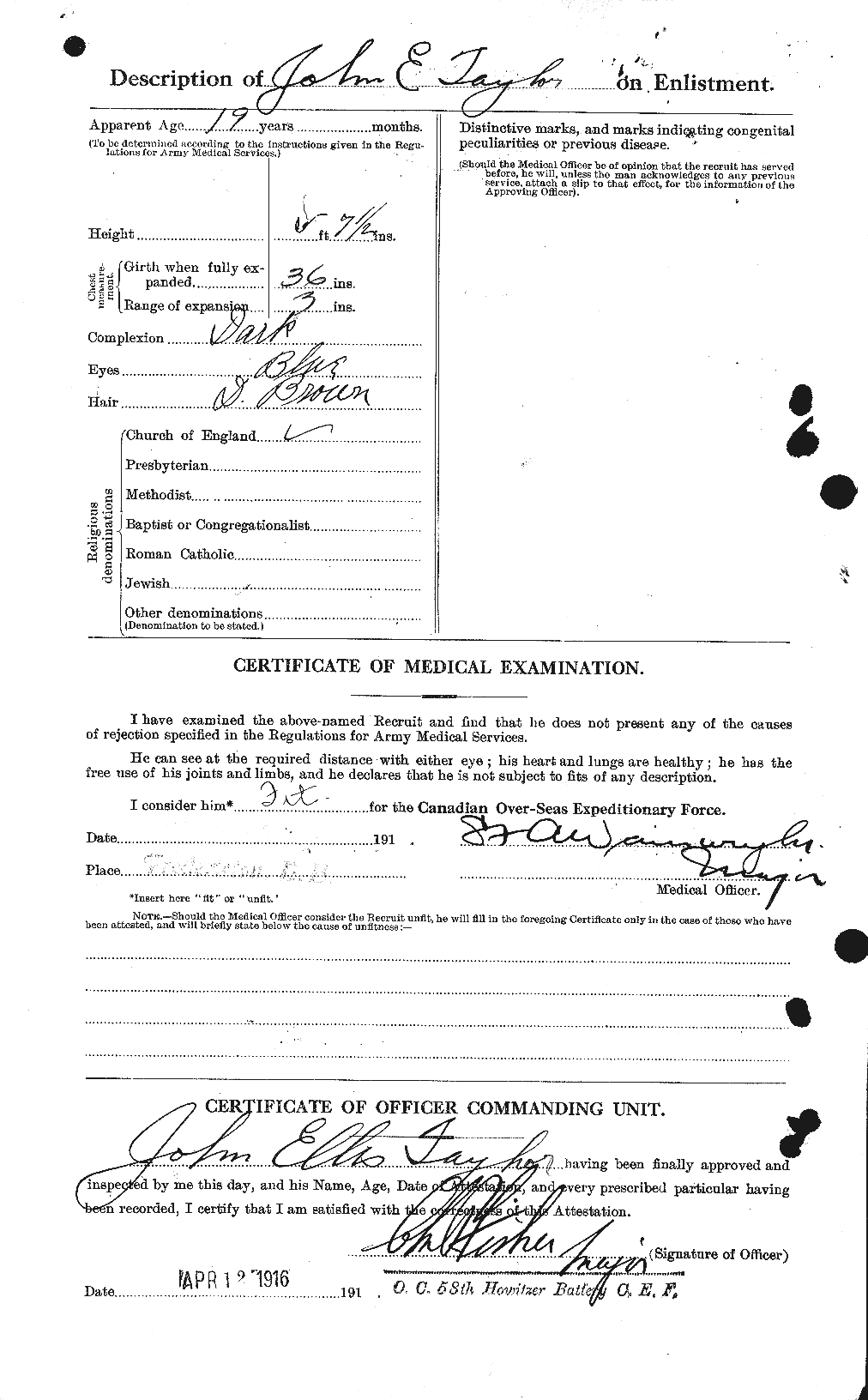 Personnel Records of the First World War - CEF 627084b