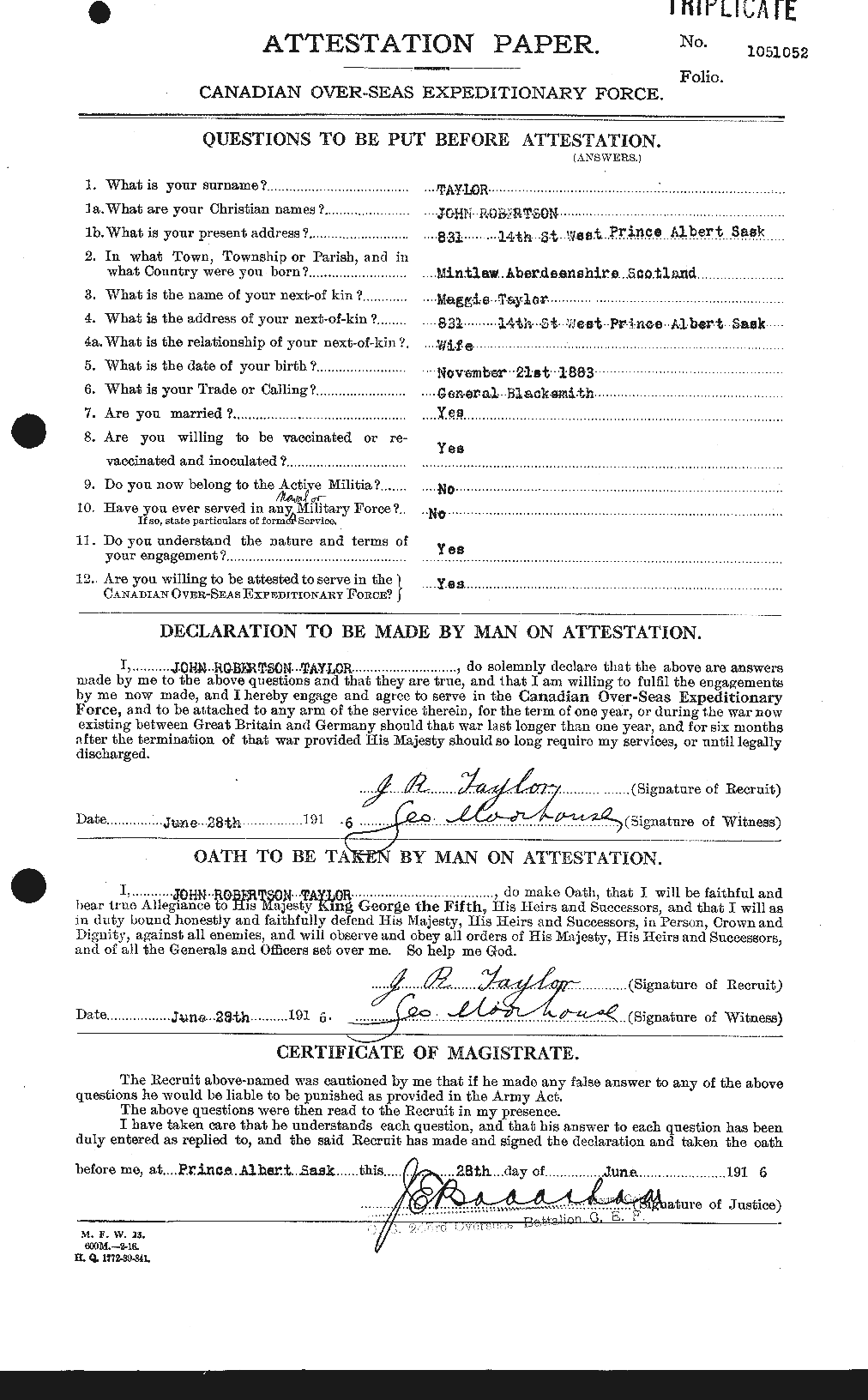 Personnel Records of the First World War - CEF 627133a