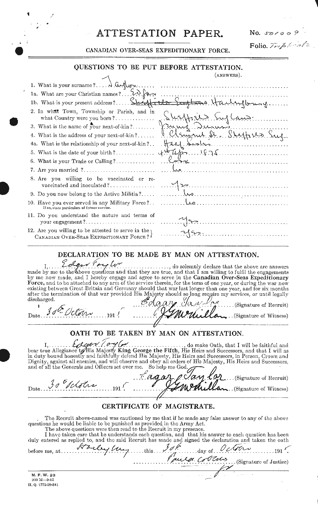 Personnel Records of the First World War - CEF 627272a