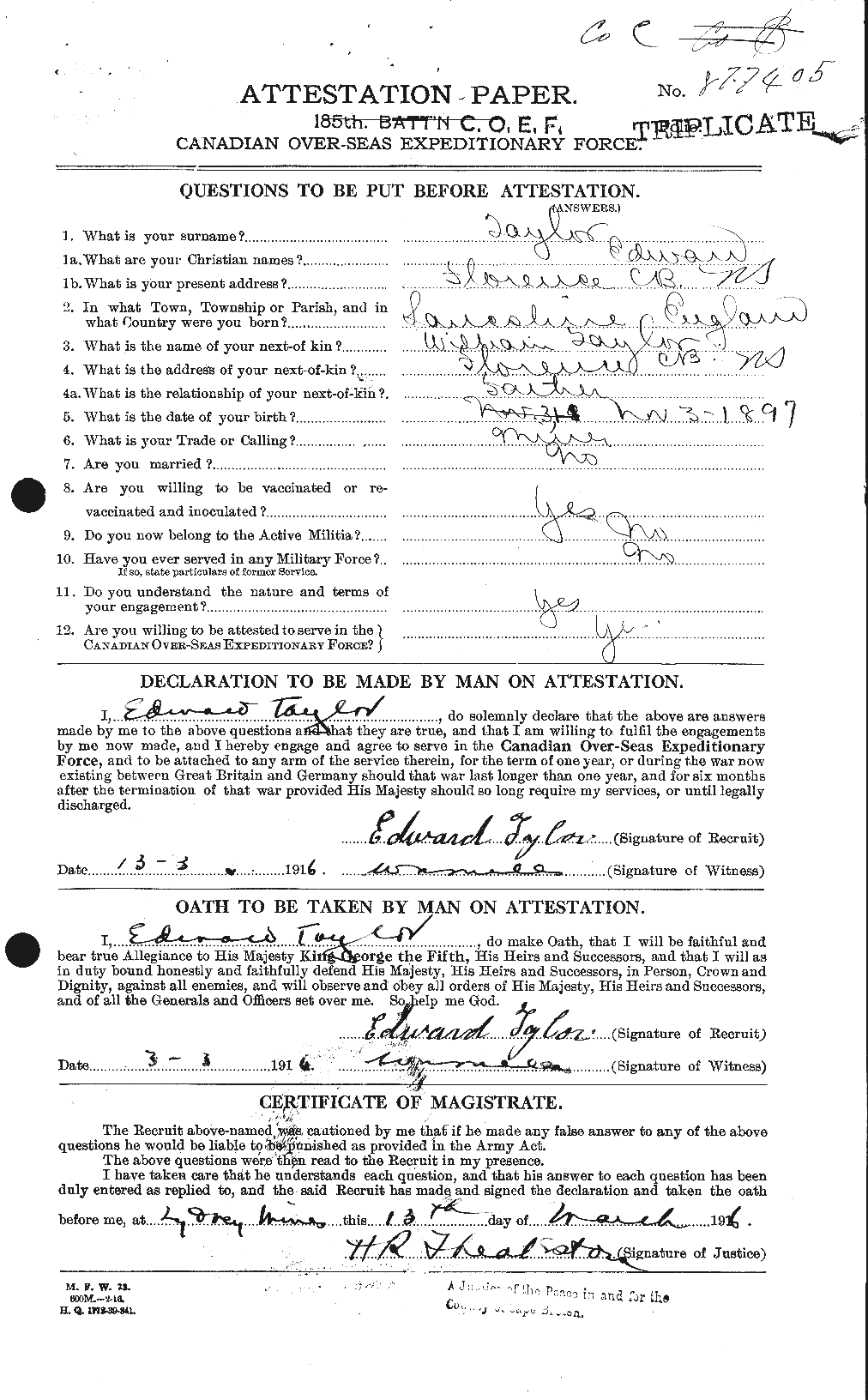 Personnel Records of the First World War - CEF 627280a