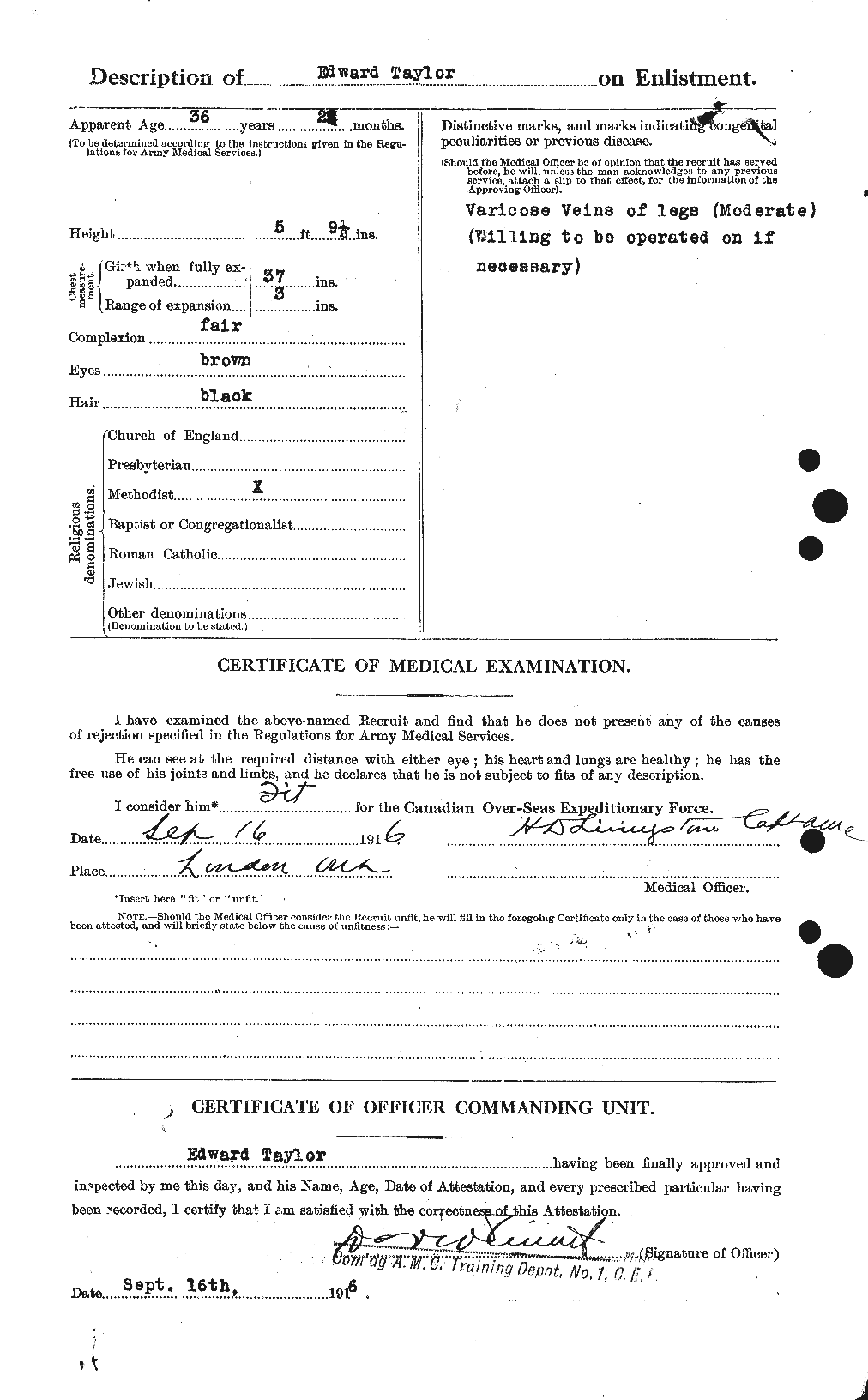 Dossiers du Personnel de la Première Guerre mondiale - CEC 627288b