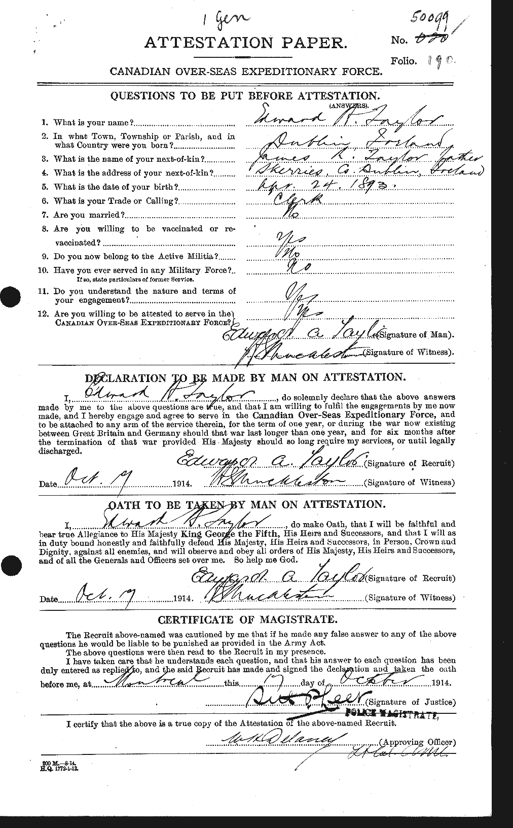 Personnel Records of the First World War - CEF 627297a