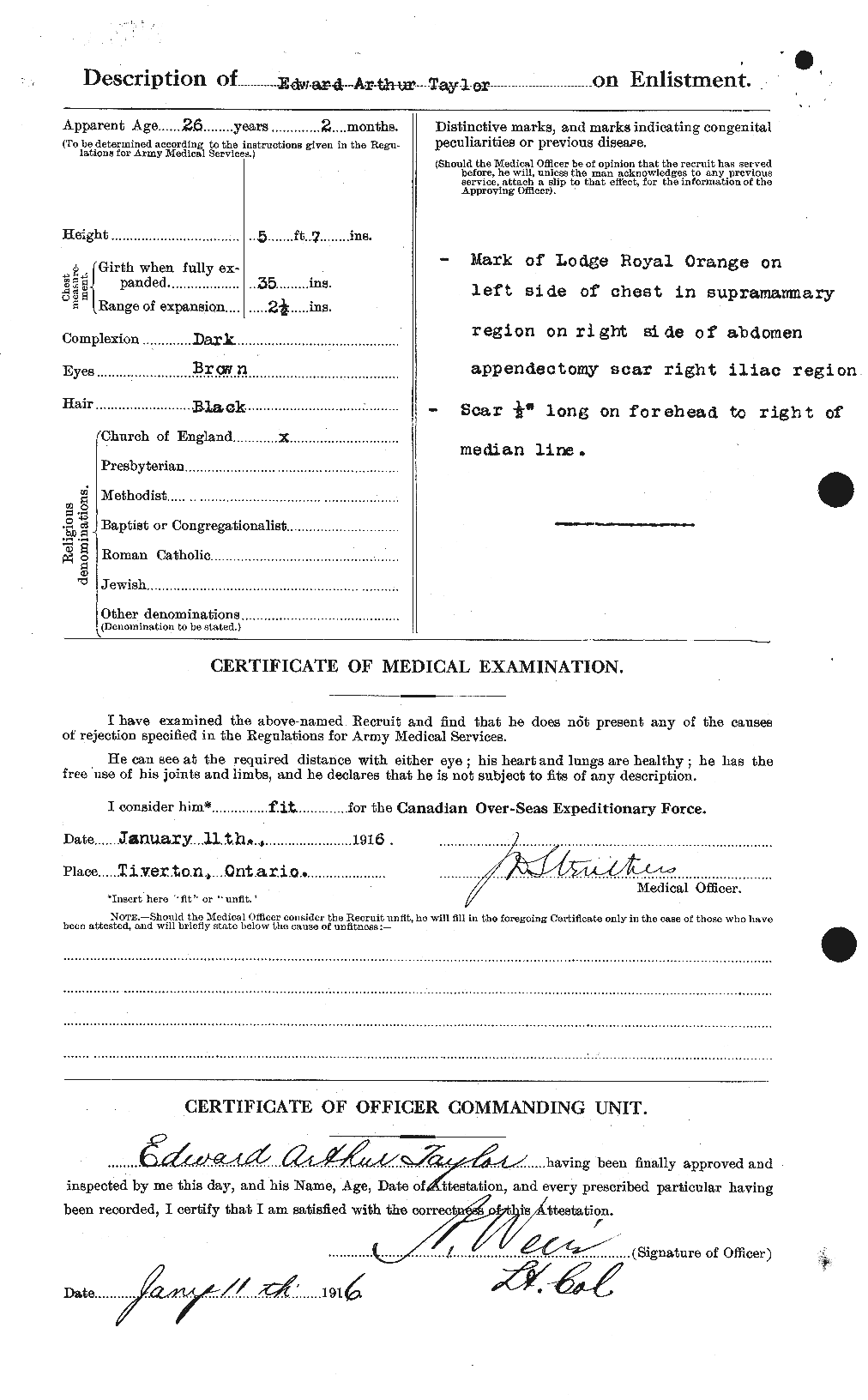 Dossiers du Personnel de la Première Guerre mondiale - CEC 627300b