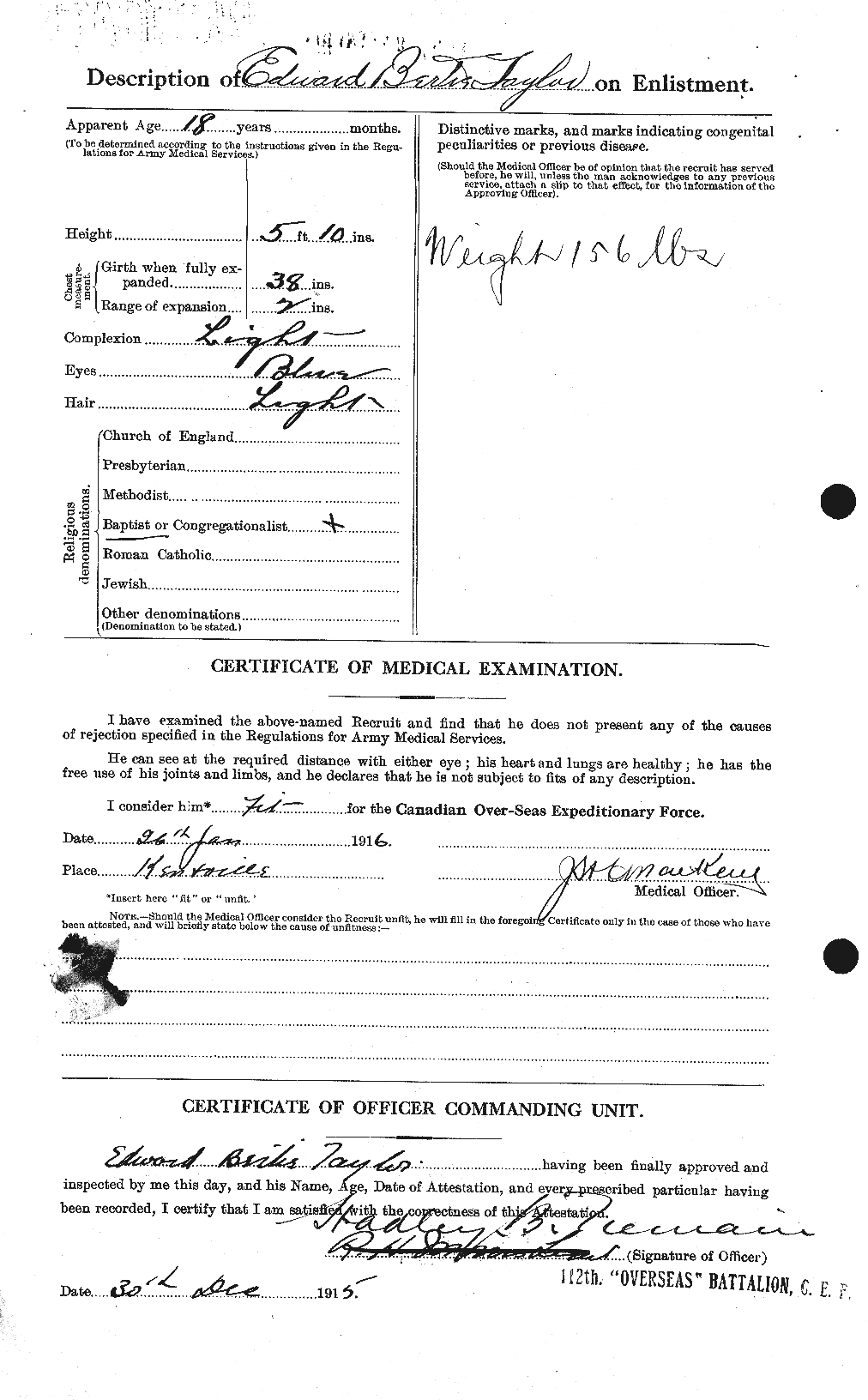 Dossiers du Personnel de la Première Guerre mondiale - CEC 627302b