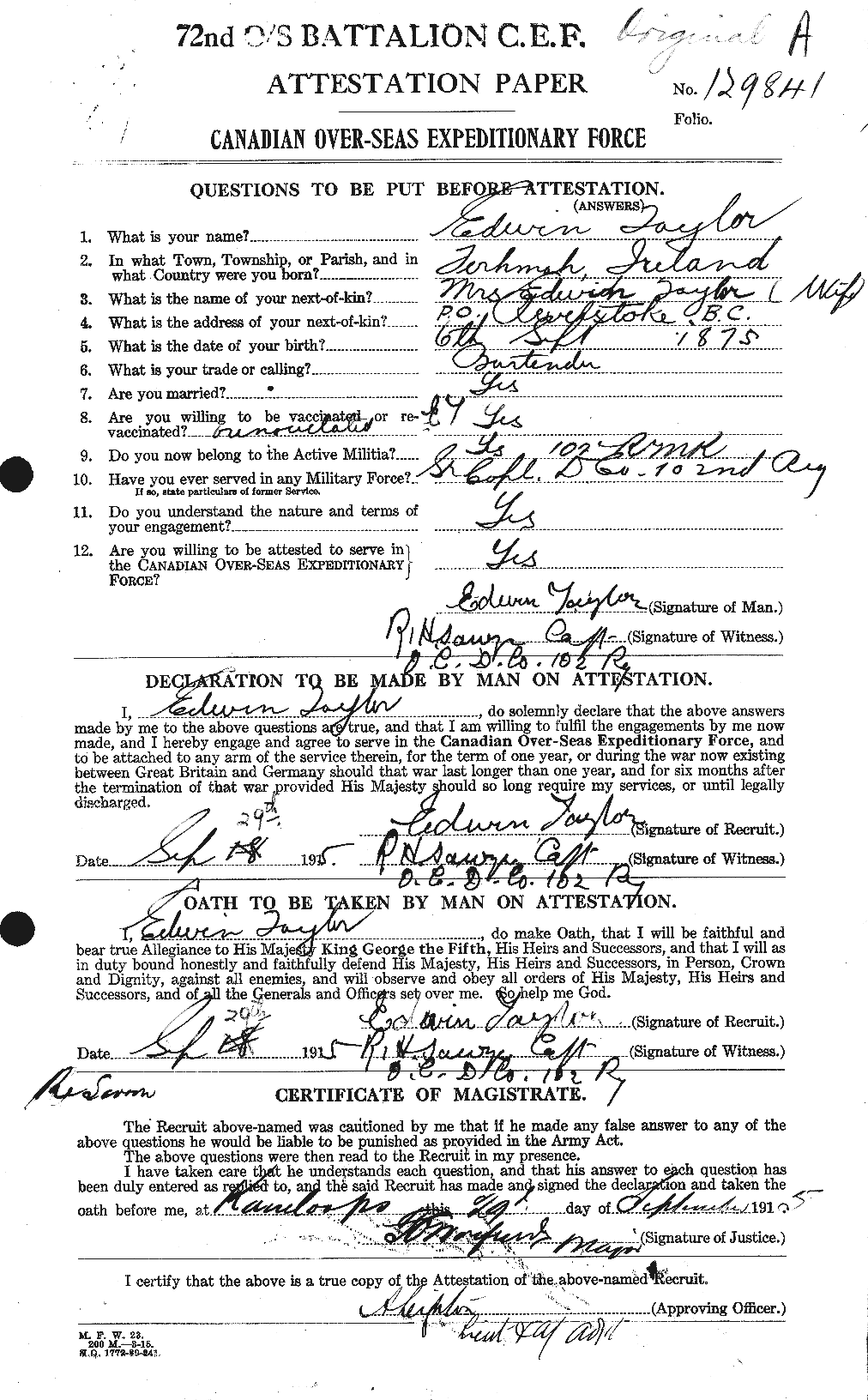 Personnel Records of the First World War - CEF 627332a