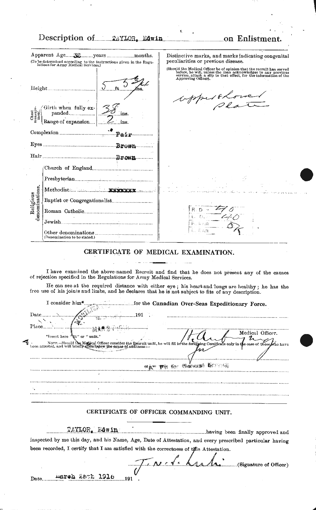 Dossiers du Personnel de la Première Guerre mondiale - CEC 627335b