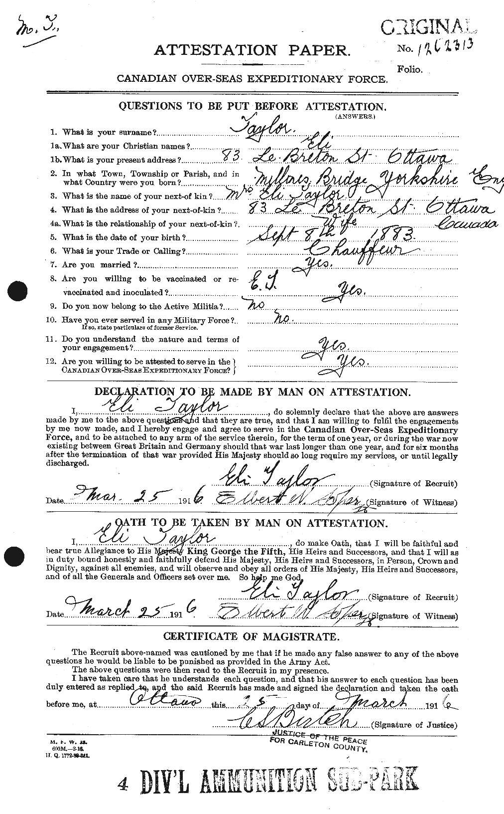 Personnel Records of the First World War - CEF 627346a