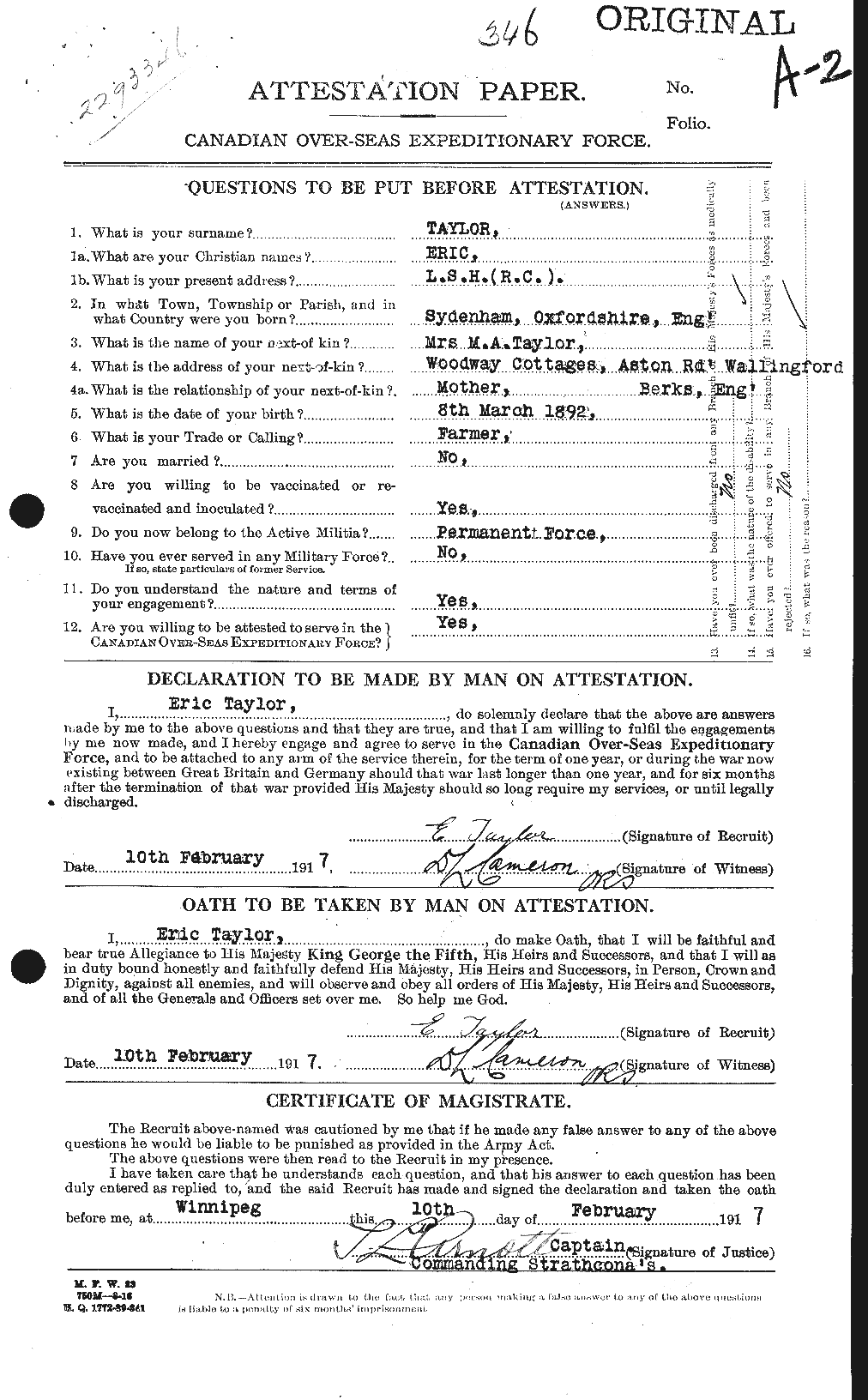 Personnel Records of the First World War - CEF 627360a