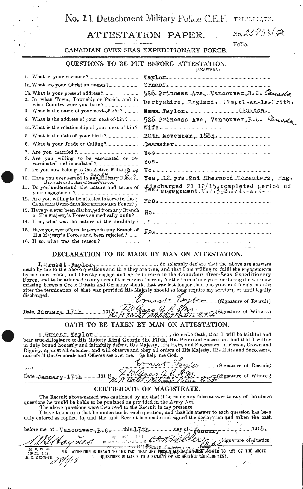 Personnel Records of the First World War - CEF 627373a